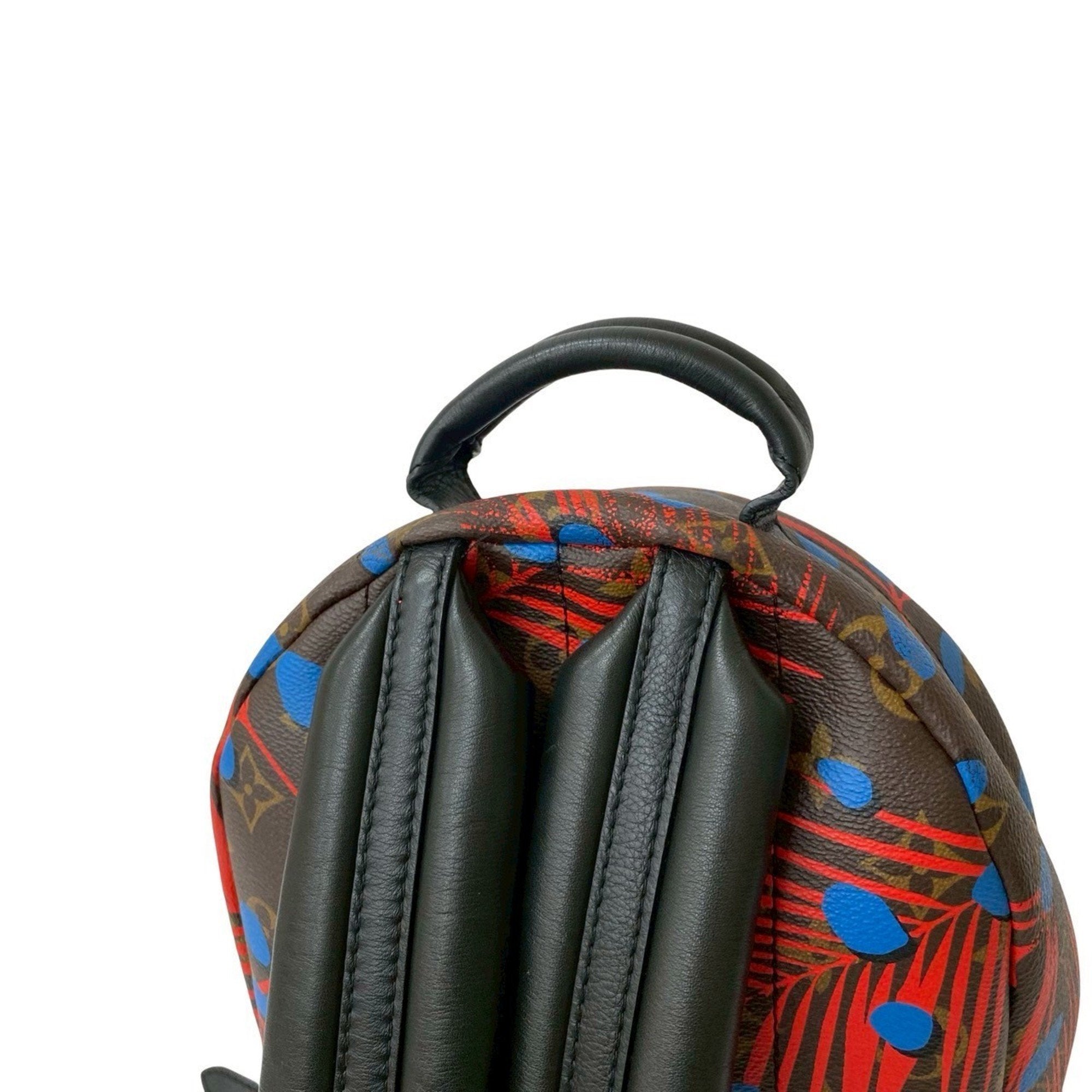 Louis Vuitton Blue Brown Red Color Leather Pvc Backpack