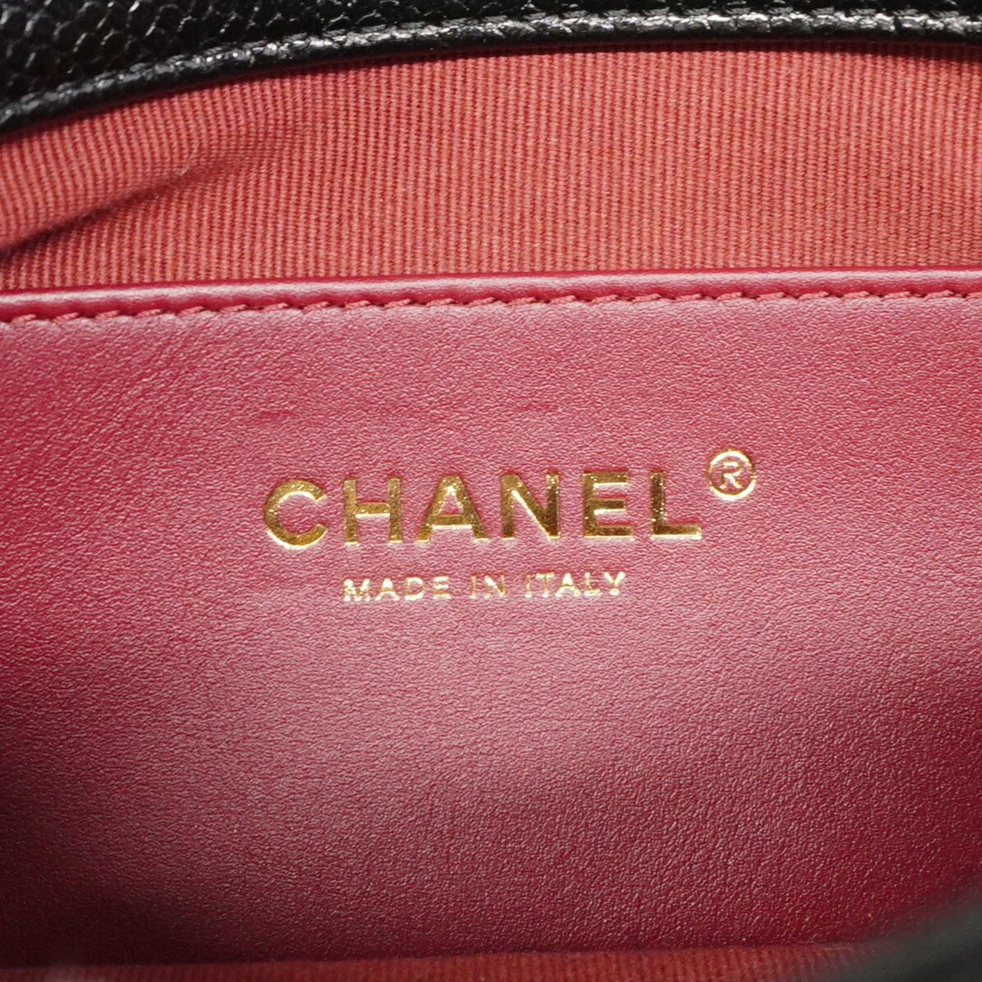 Chanel Black Grained Calfskin Shoulder Bag
