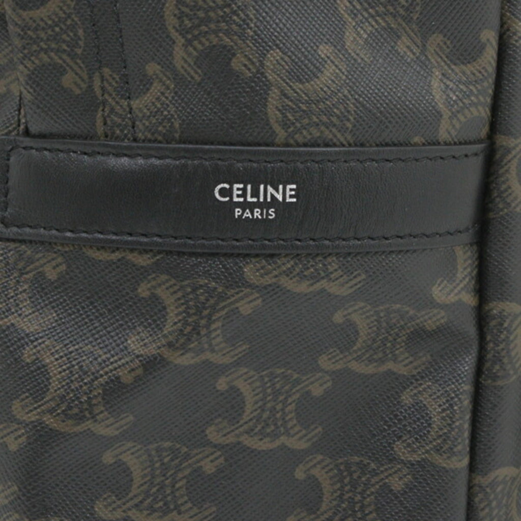 Celine Black Brown Canvas Leather Backpack