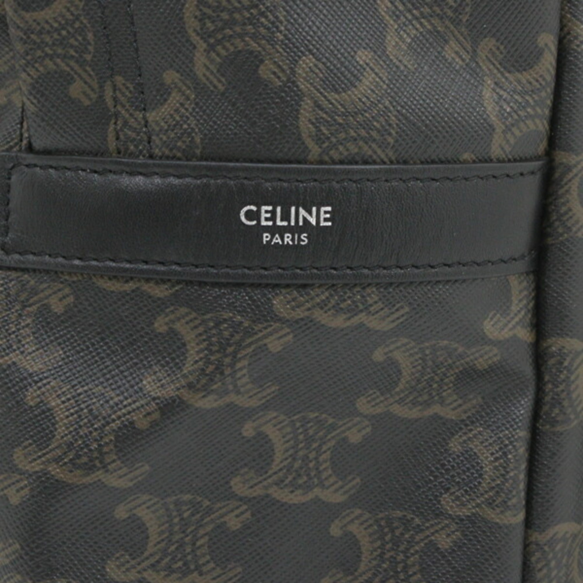 Celine Black Brown Canvas Leather Backpack