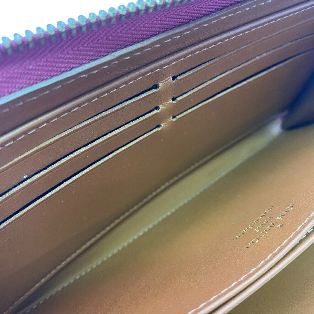 Louis Vuitton Brown Red Color Canvas Leather Long Wallet
