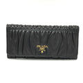 Prada Black Leather Long Wallet (Bi-Fold)