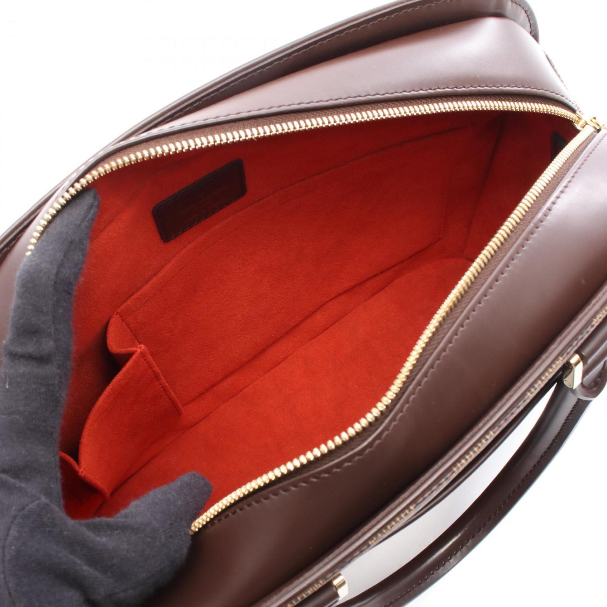 Louis Vuitton Brown Damier Canvas Pvc Leather Handbag