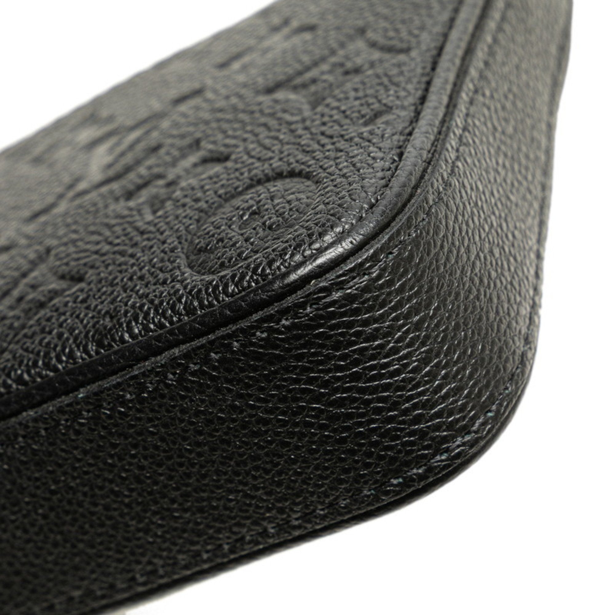 Louis Vuitton Black Leather Handbag Pouch Shoulder Bag