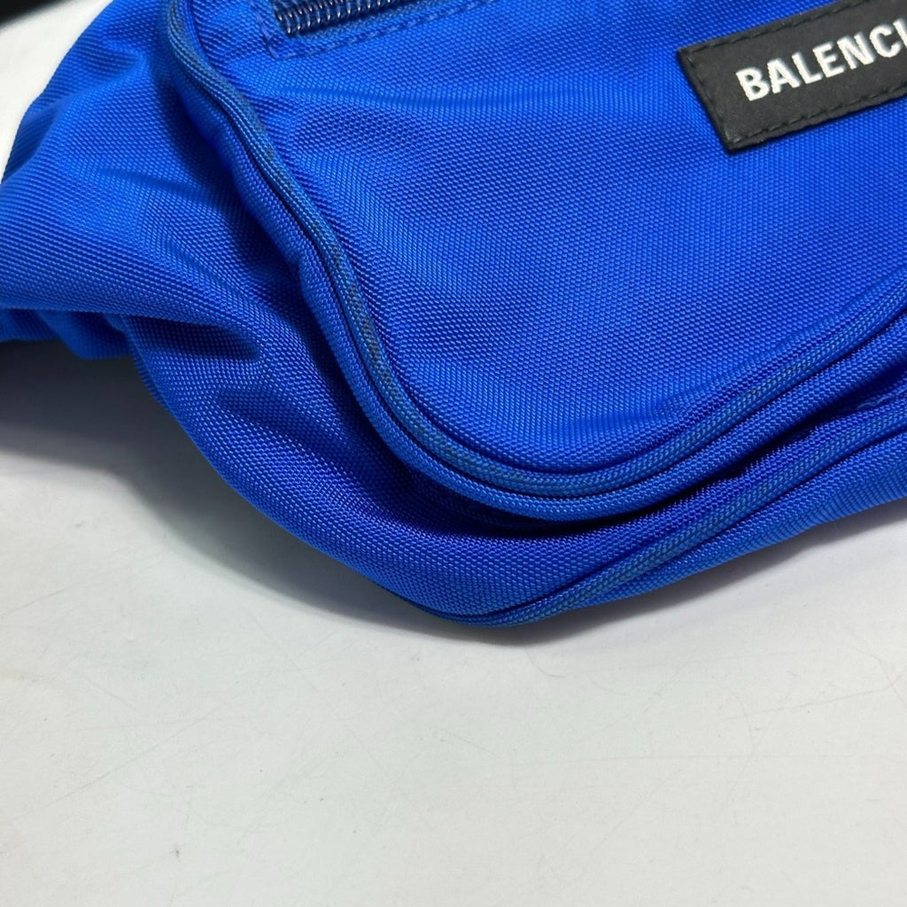 Balenciaga Black Blue Nylon Fanny Pack Shoulder Bag Sling