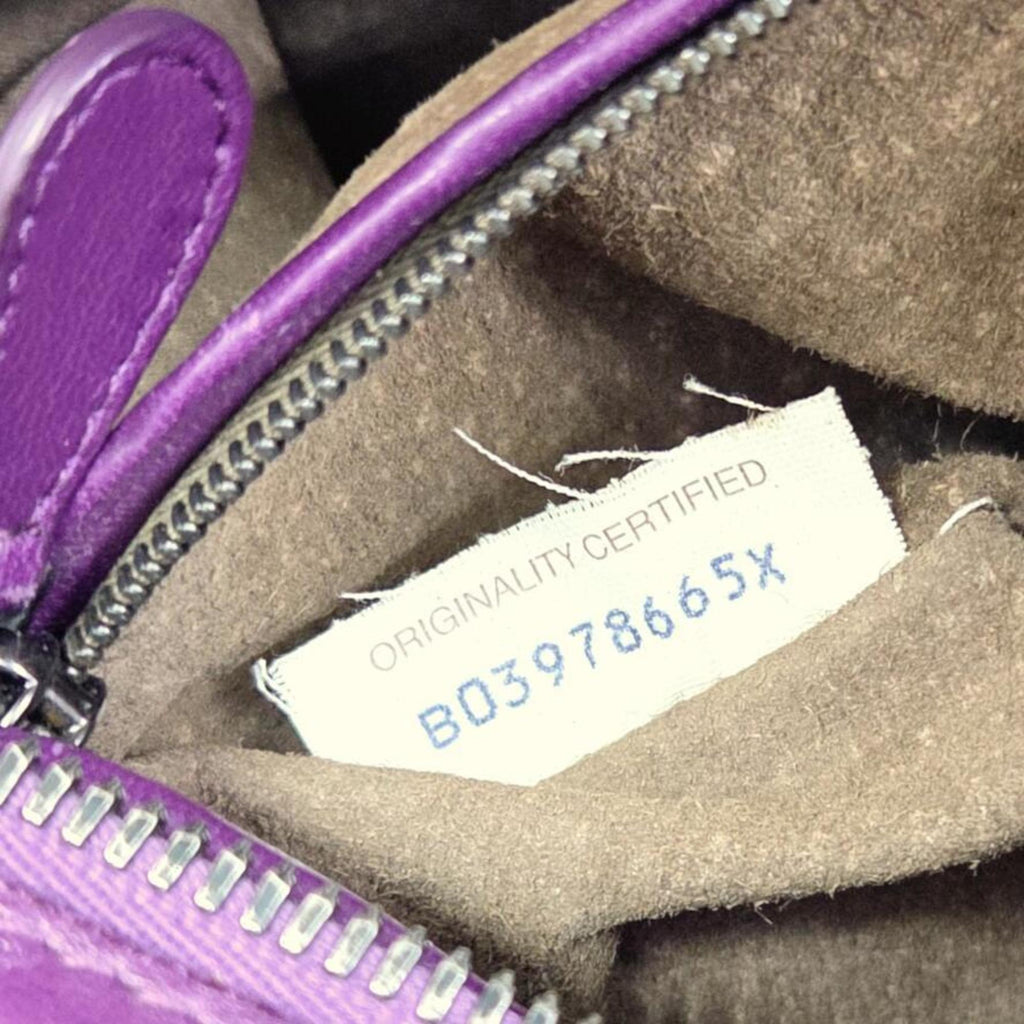 Bottega Veneta Purple Leather Boston Bag Handbag Tote Bag