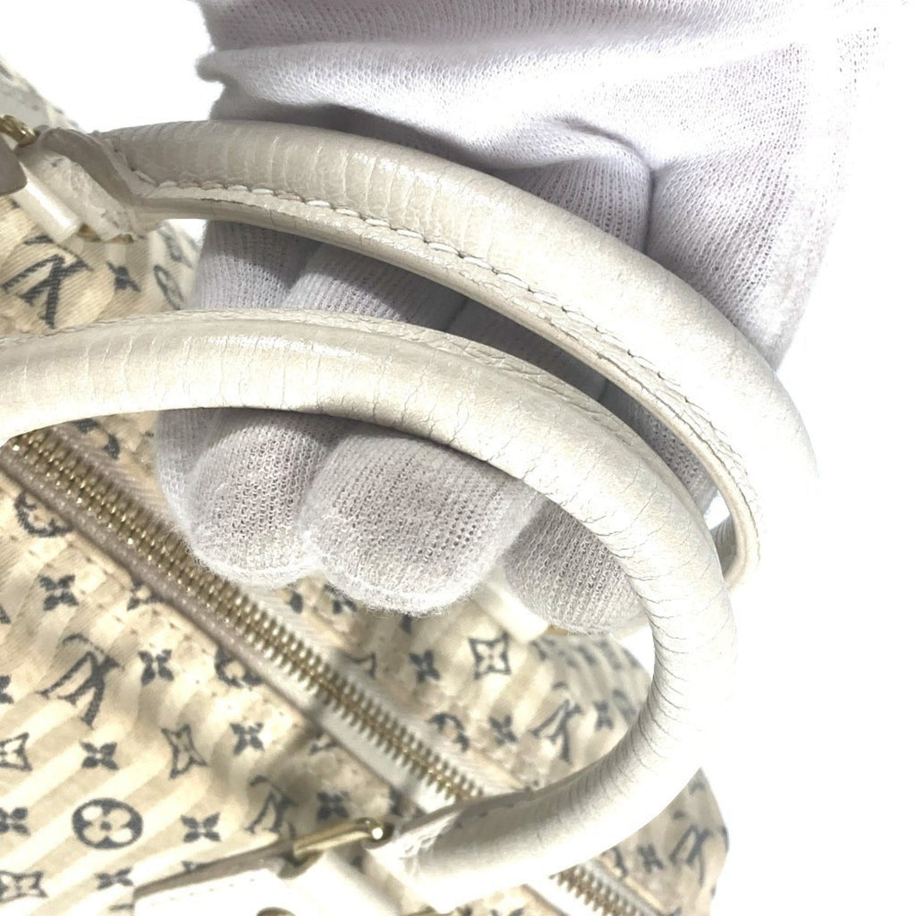 Louis Vuitton Monogram Mini Lin Navy White Monogram Mini Lin Boston Bag Handbag