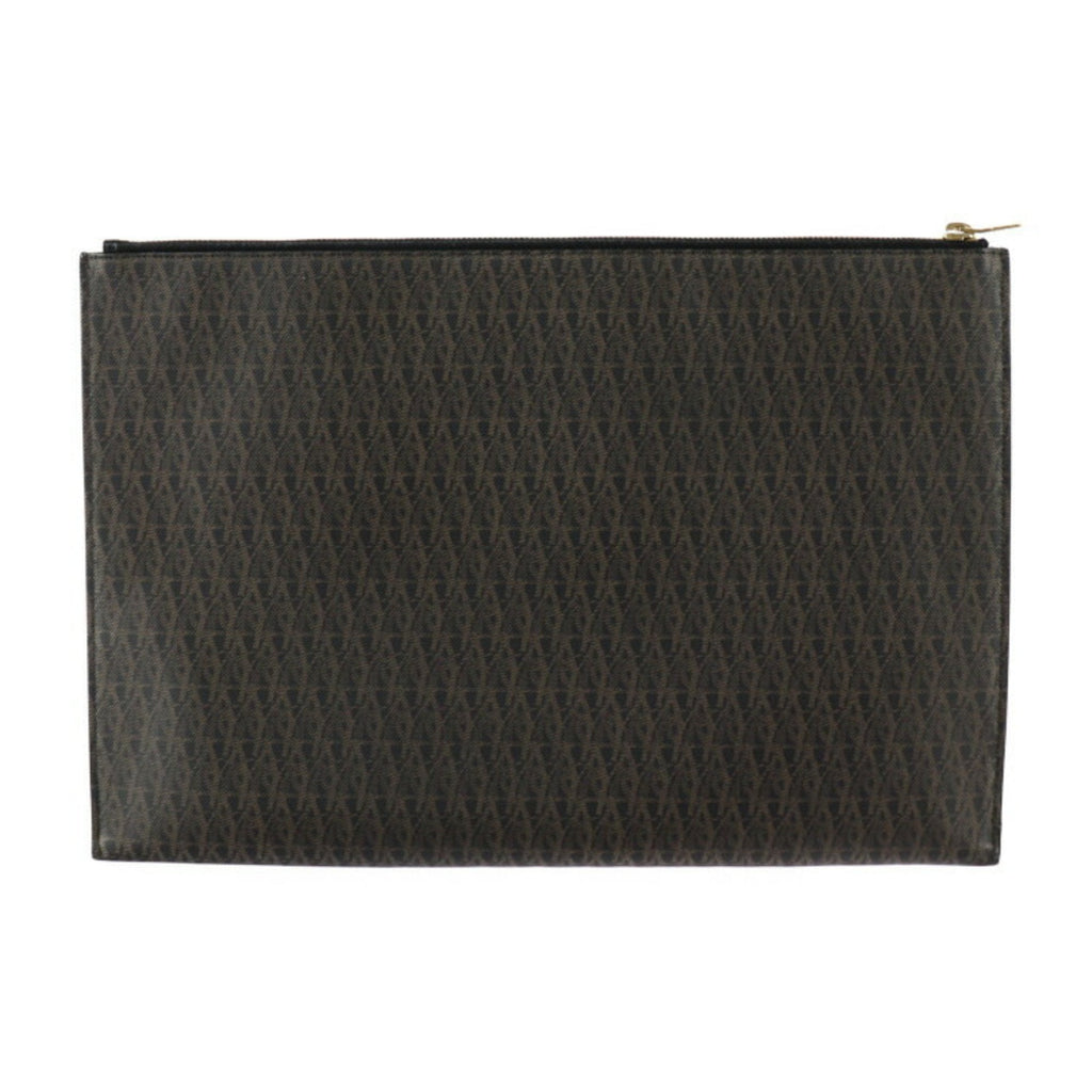 Yves Saint Laurent Brown Pvc Clutch Bag Handbag Pouch (Pre-Owned)