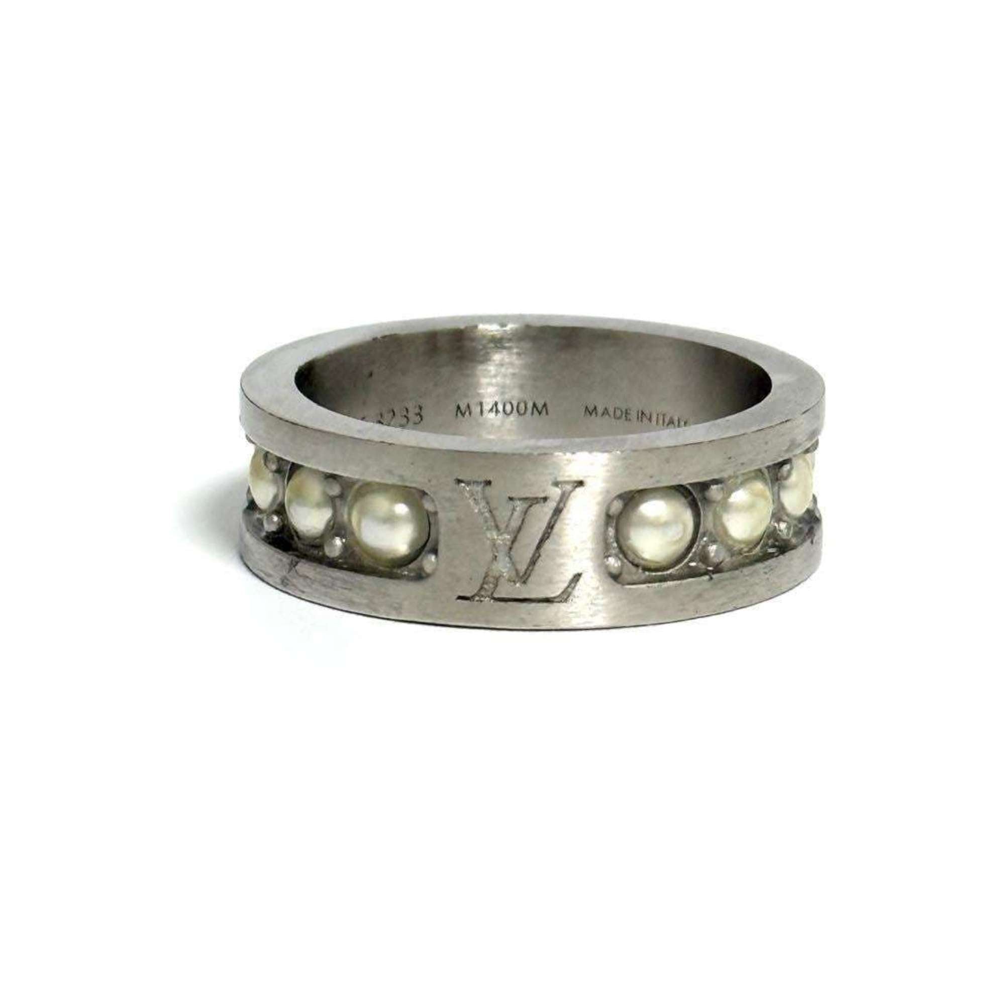 Louis Vuitton Artificial Pearl Metal Band Ring
