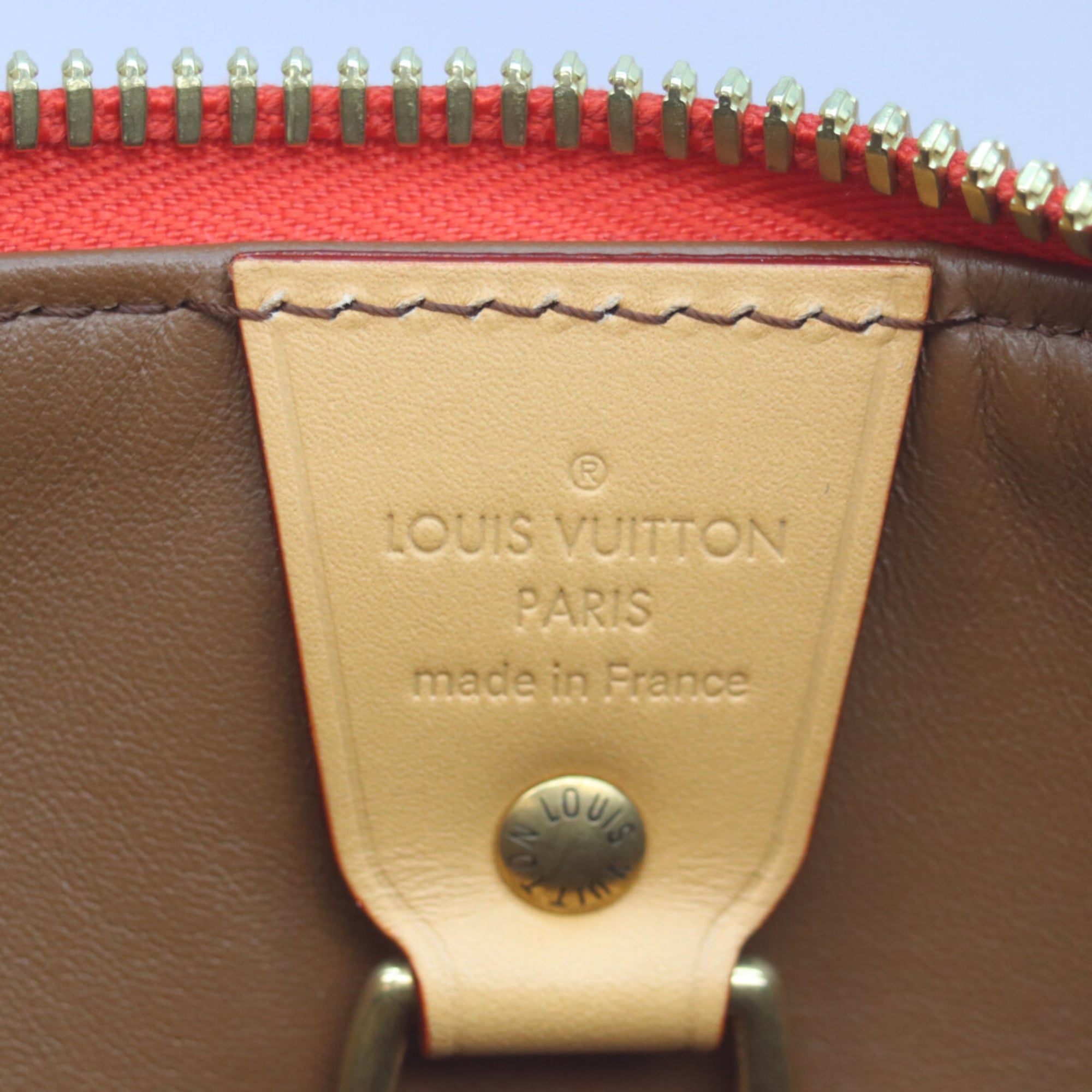 Louis Vuitton Red Color Rouge Leather Boston Bag