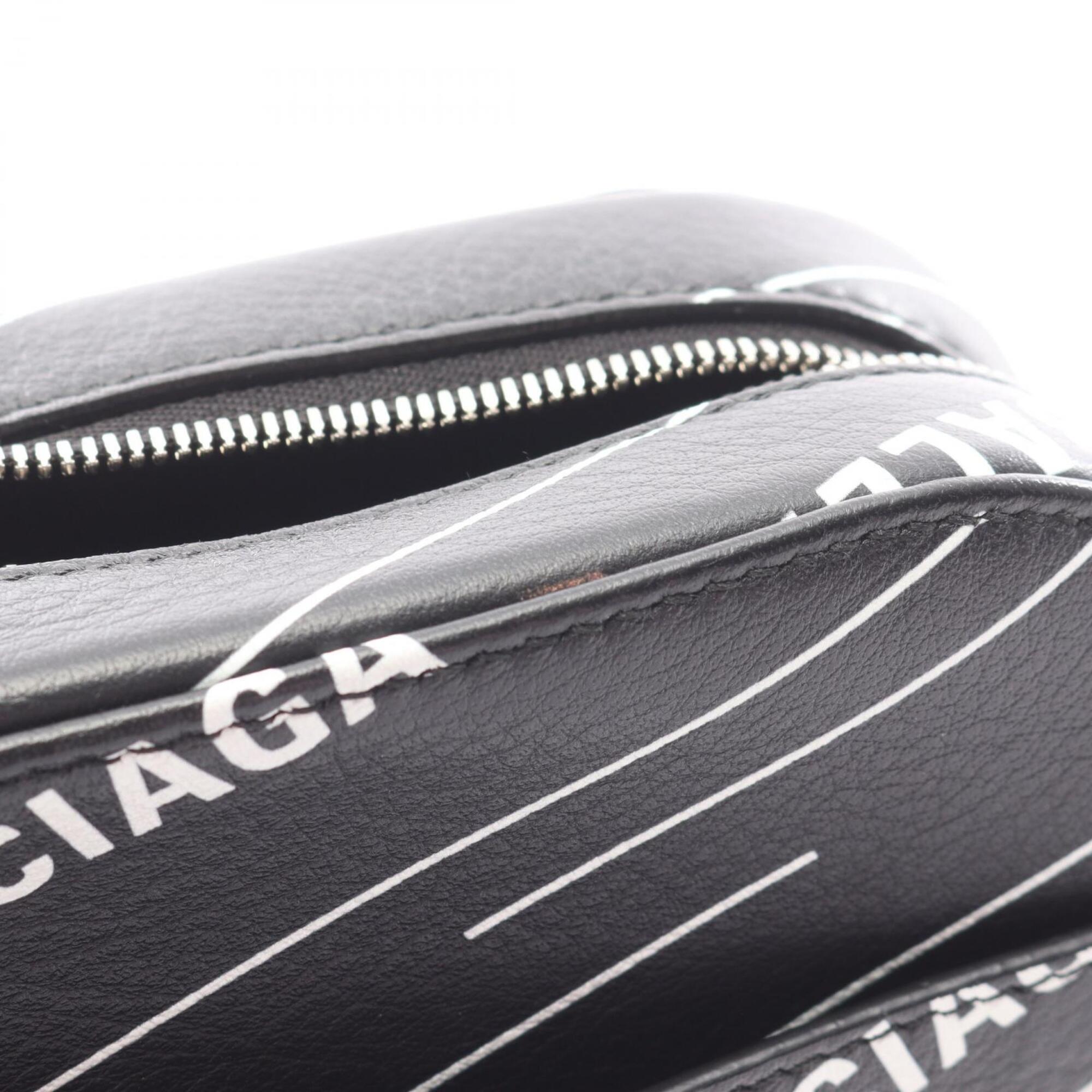 Balenciaga Black White Leather Shoulder