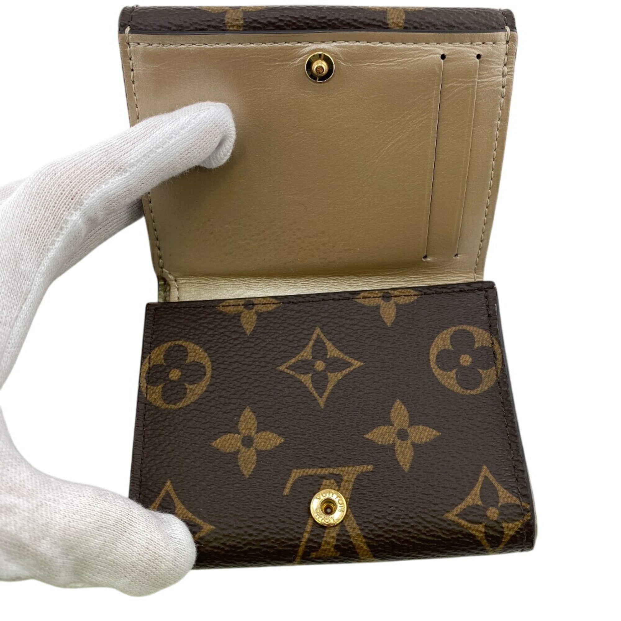 Louis Vuitton Brown Leather Wallet (Tri-Fold)