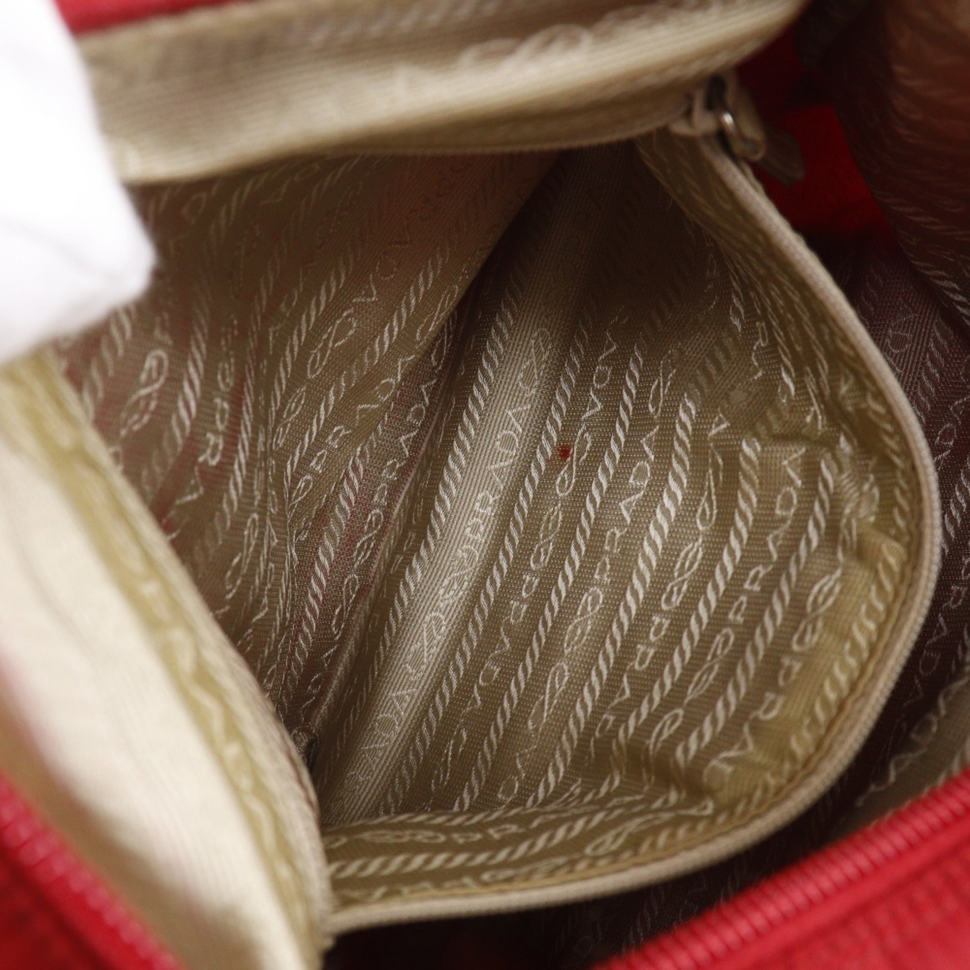 Prada Red Color Nylon Shoulder Bag