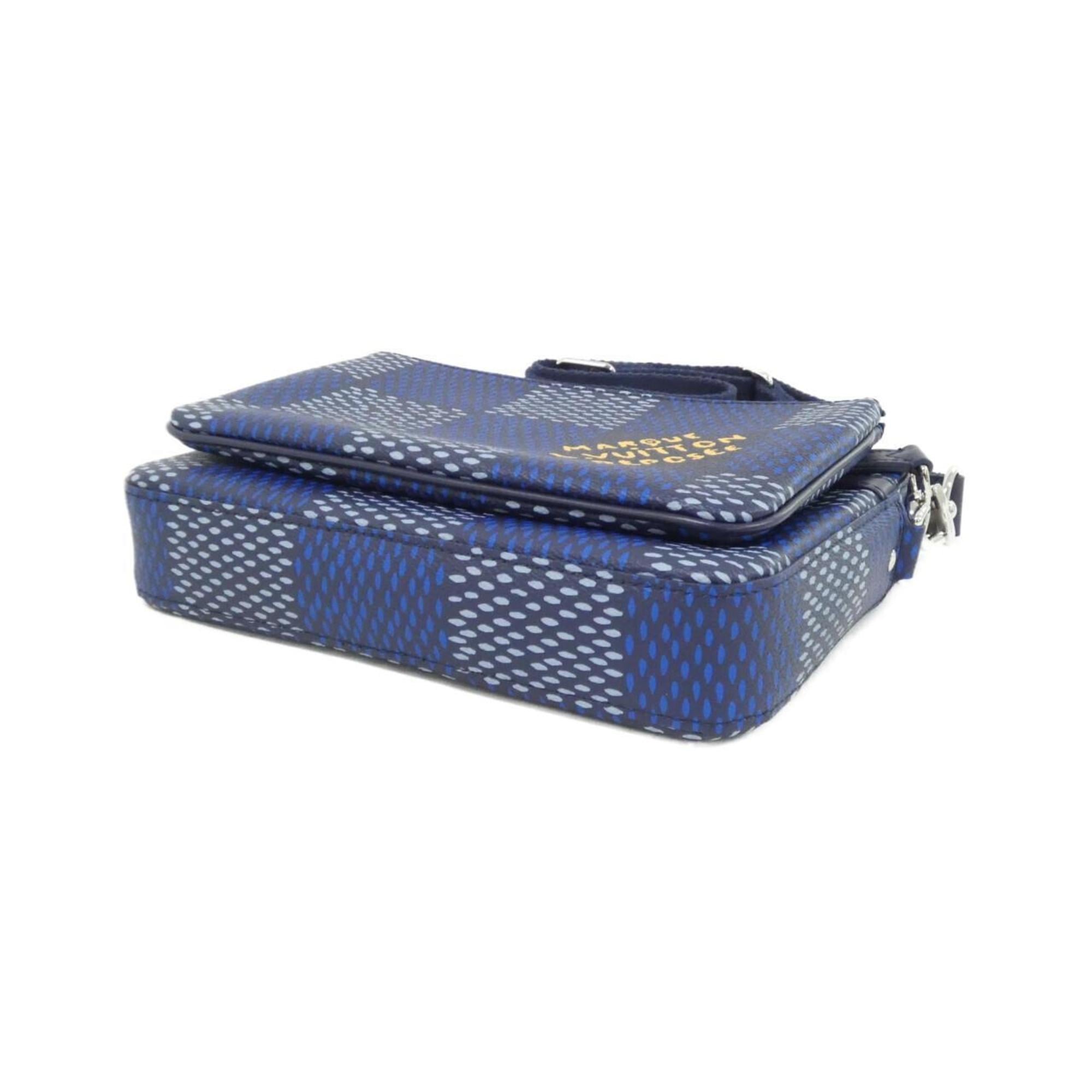 Louis Vuitton Blue Coated Canvas Handbag Pouch