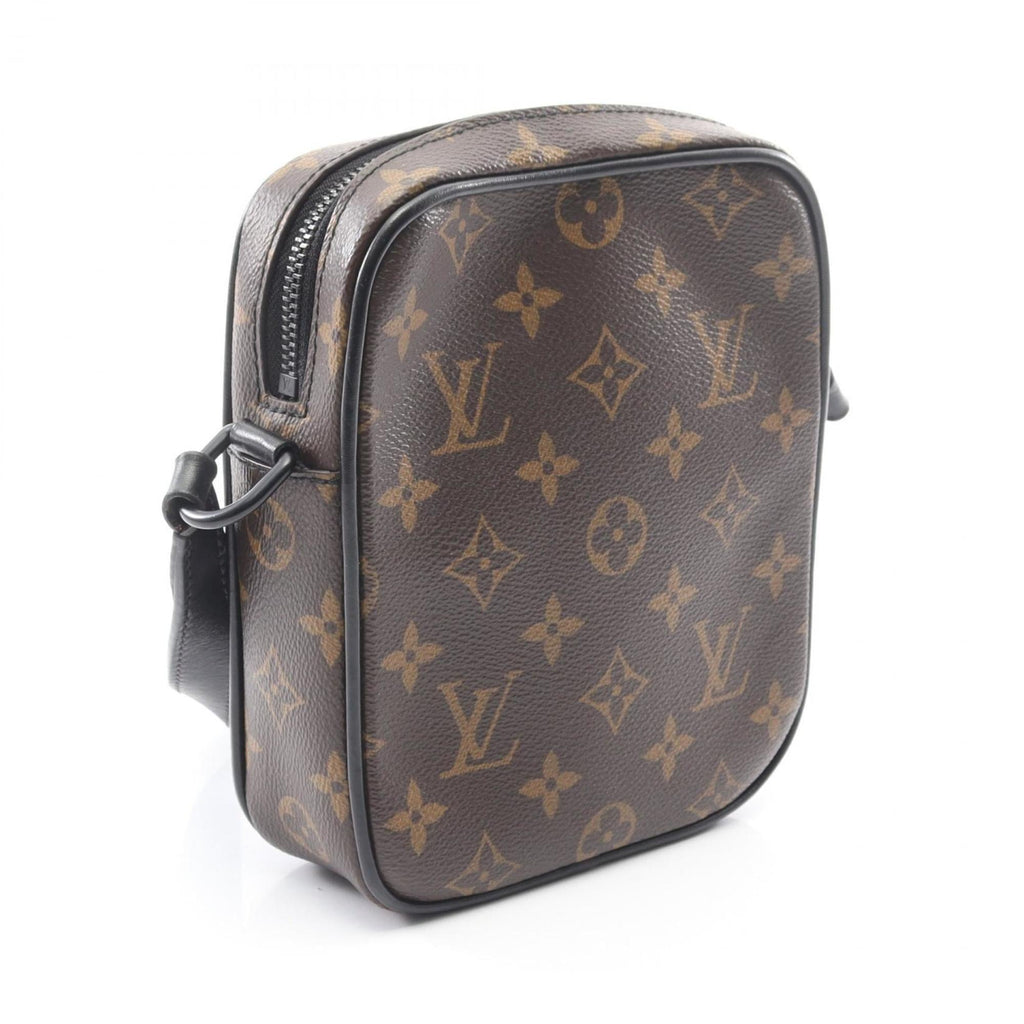 Louis Vuitton Black Brown Monogram Macassar Coated Canvas Leather Handbag Shoulder Bag