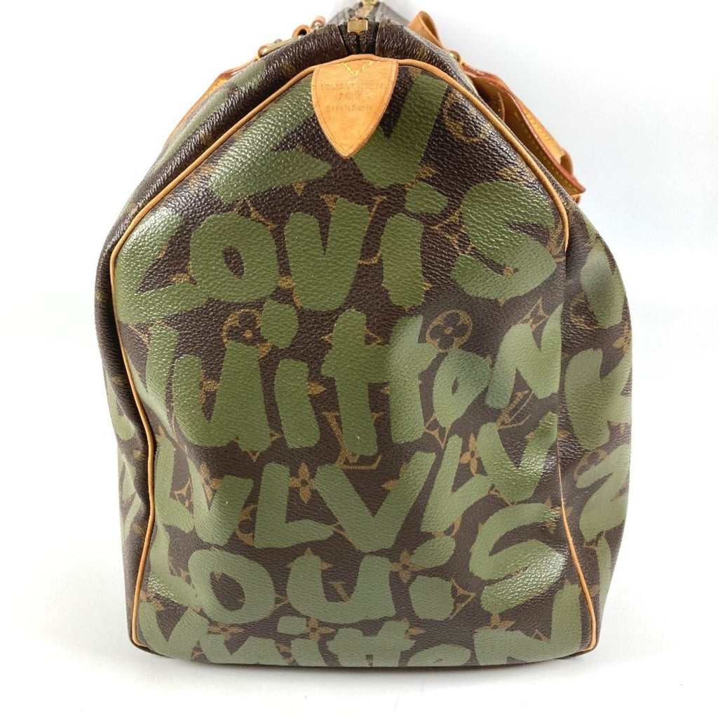 Louis Vuitton Monogram Graffiti Brown Khaki Monogram Graffiti Boston Bag Handbag