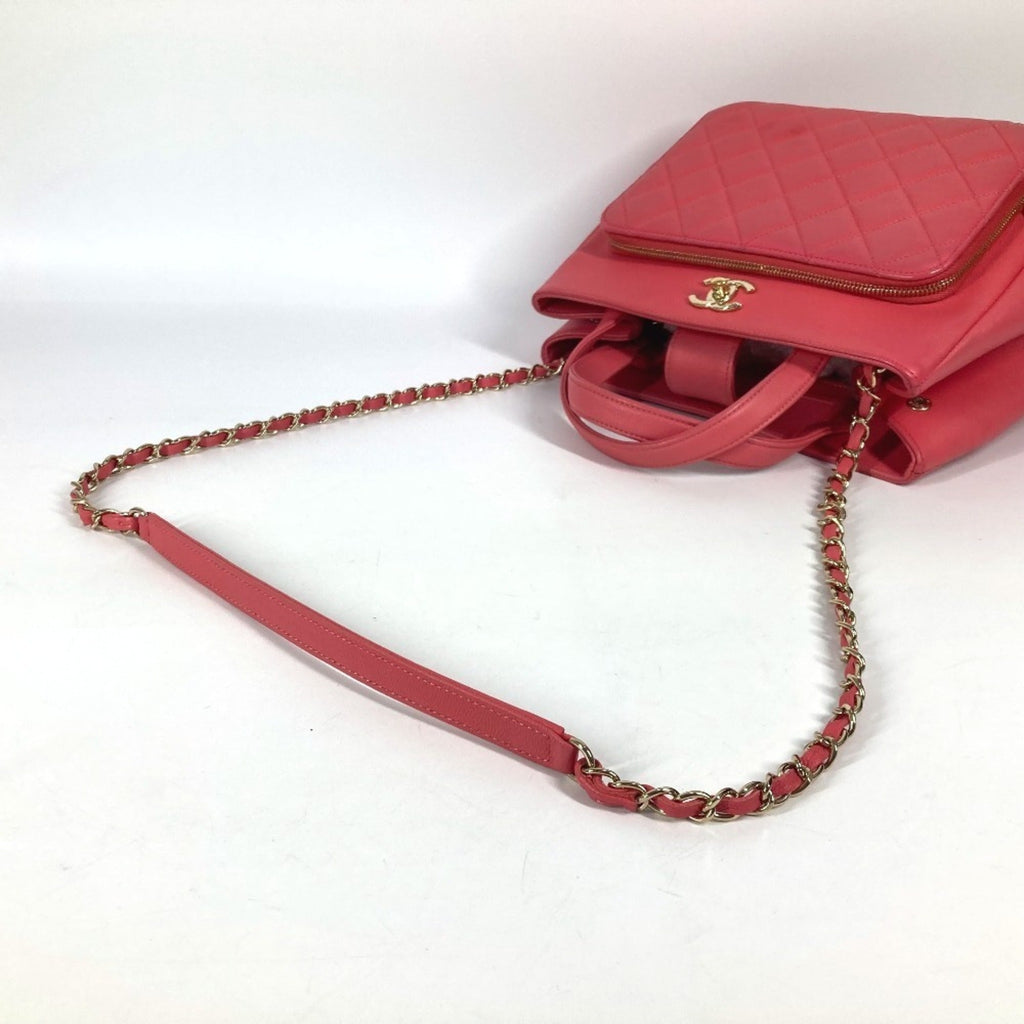 Chanel Pink Grained Calfskin Shoulder Bag Tote Bag