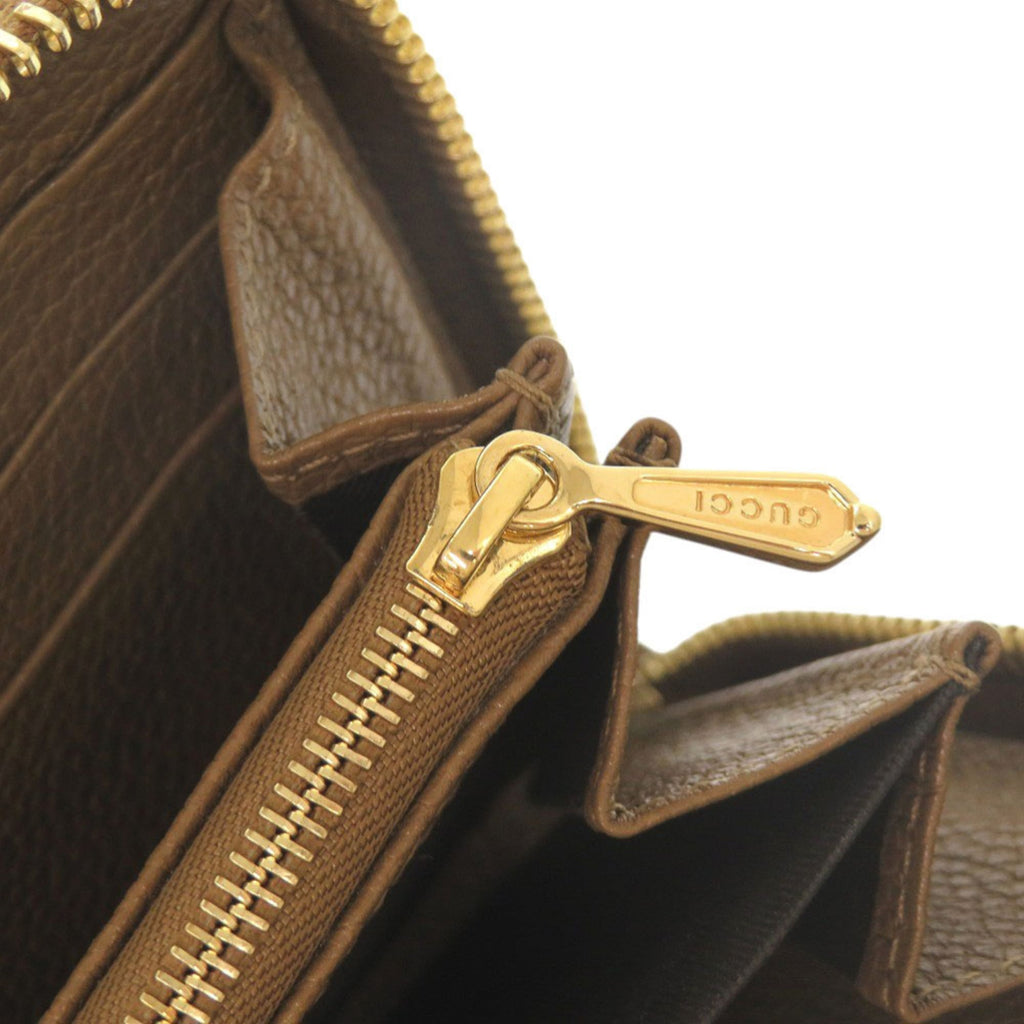 Gucci Brown Leather Long Wallet (Bi-Fold) (Pre-Owned)