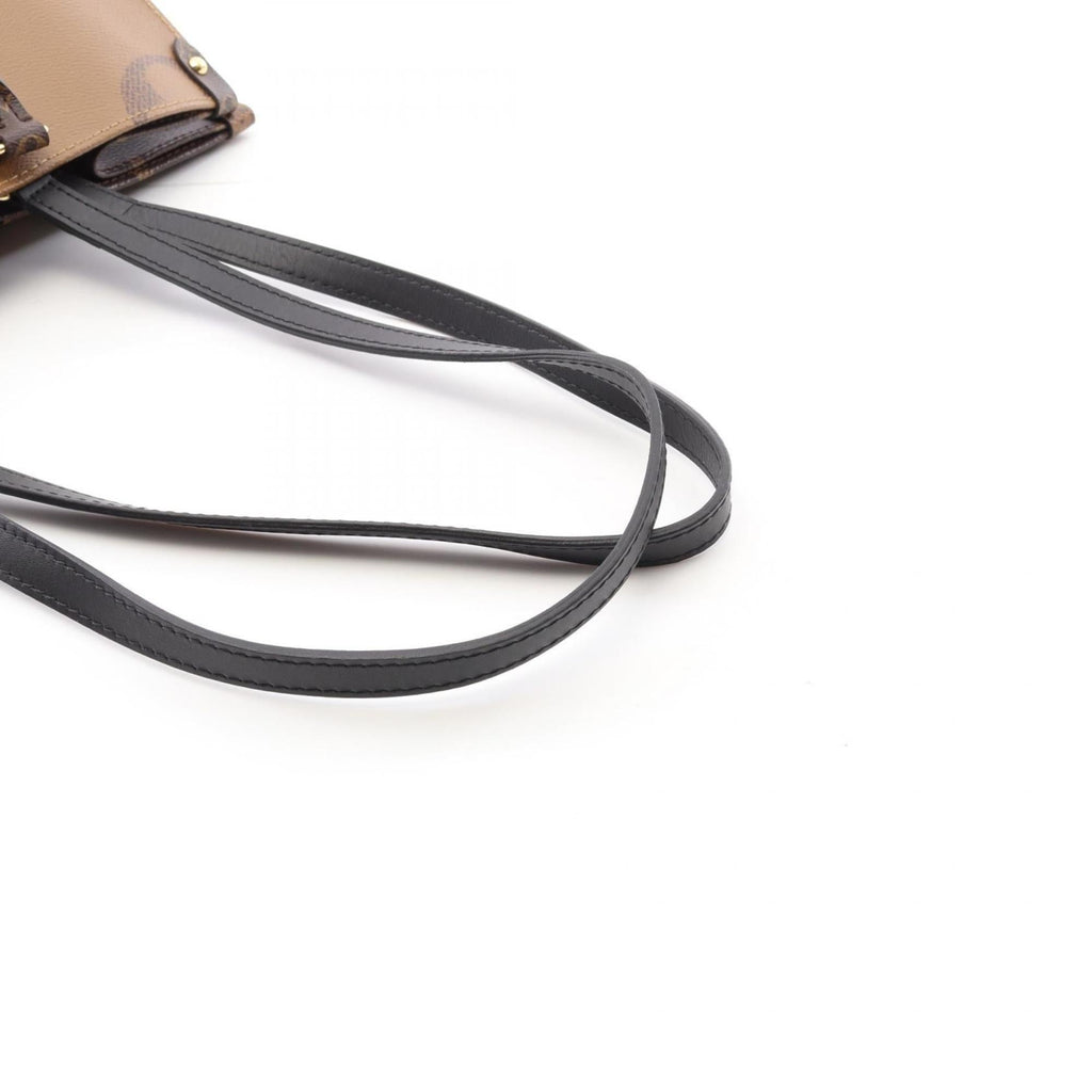 Louis Vuitton Beige Brown Coated Canvas Leather Tote Bag