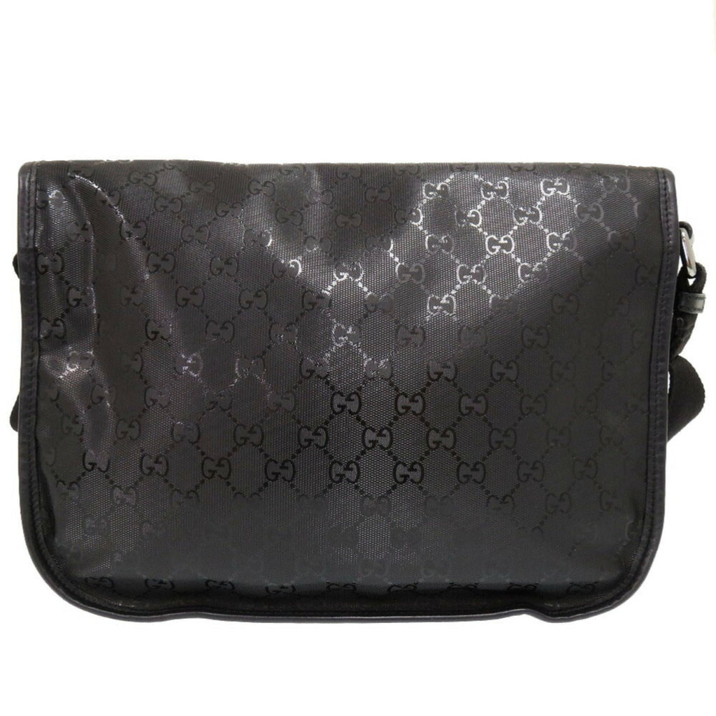 Gucci Black Coated Canvas Pvc Messenger Bag Shoulder Bag (Pre-Owned)