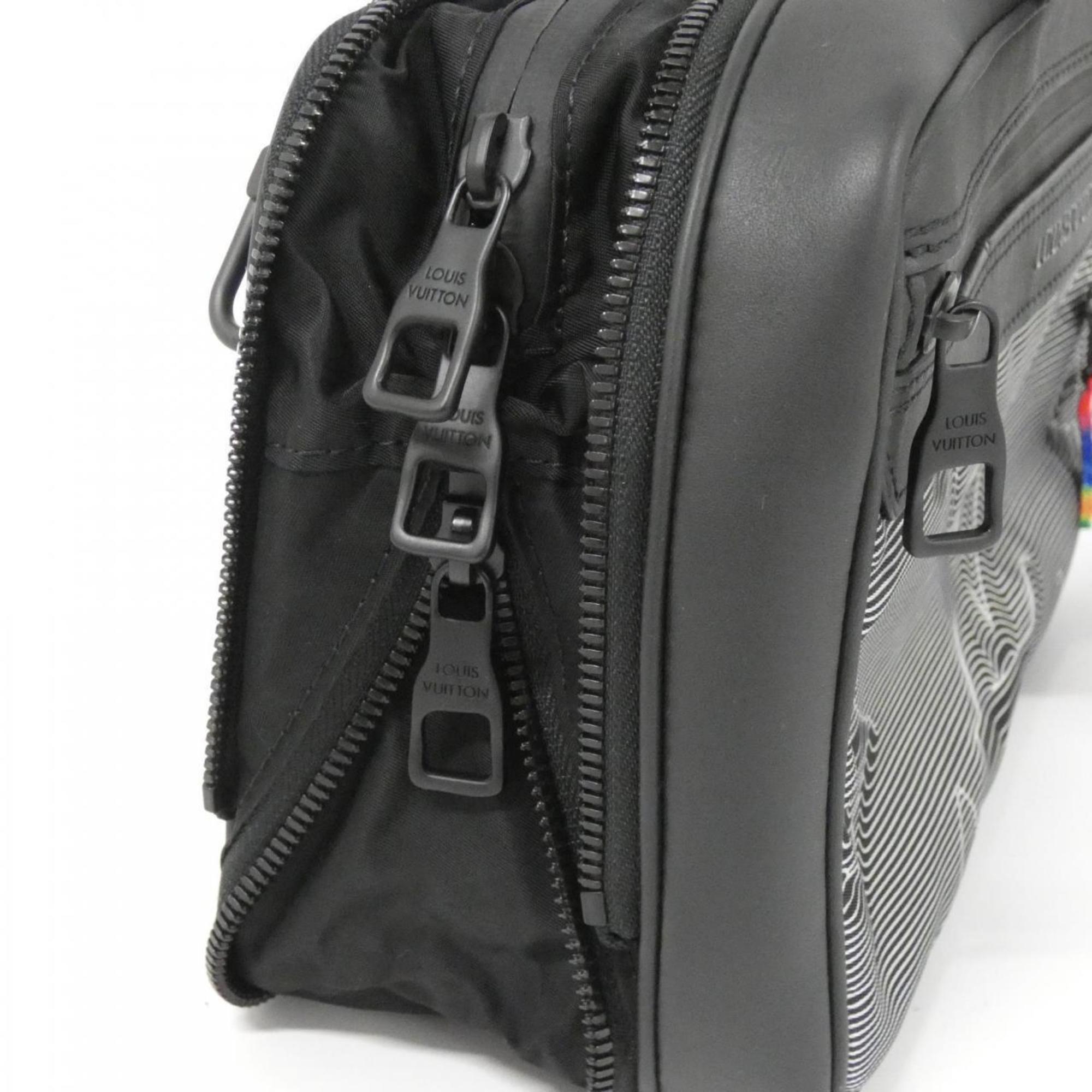 Louis Vuitton Black Nylon Leather Shoulder Bag