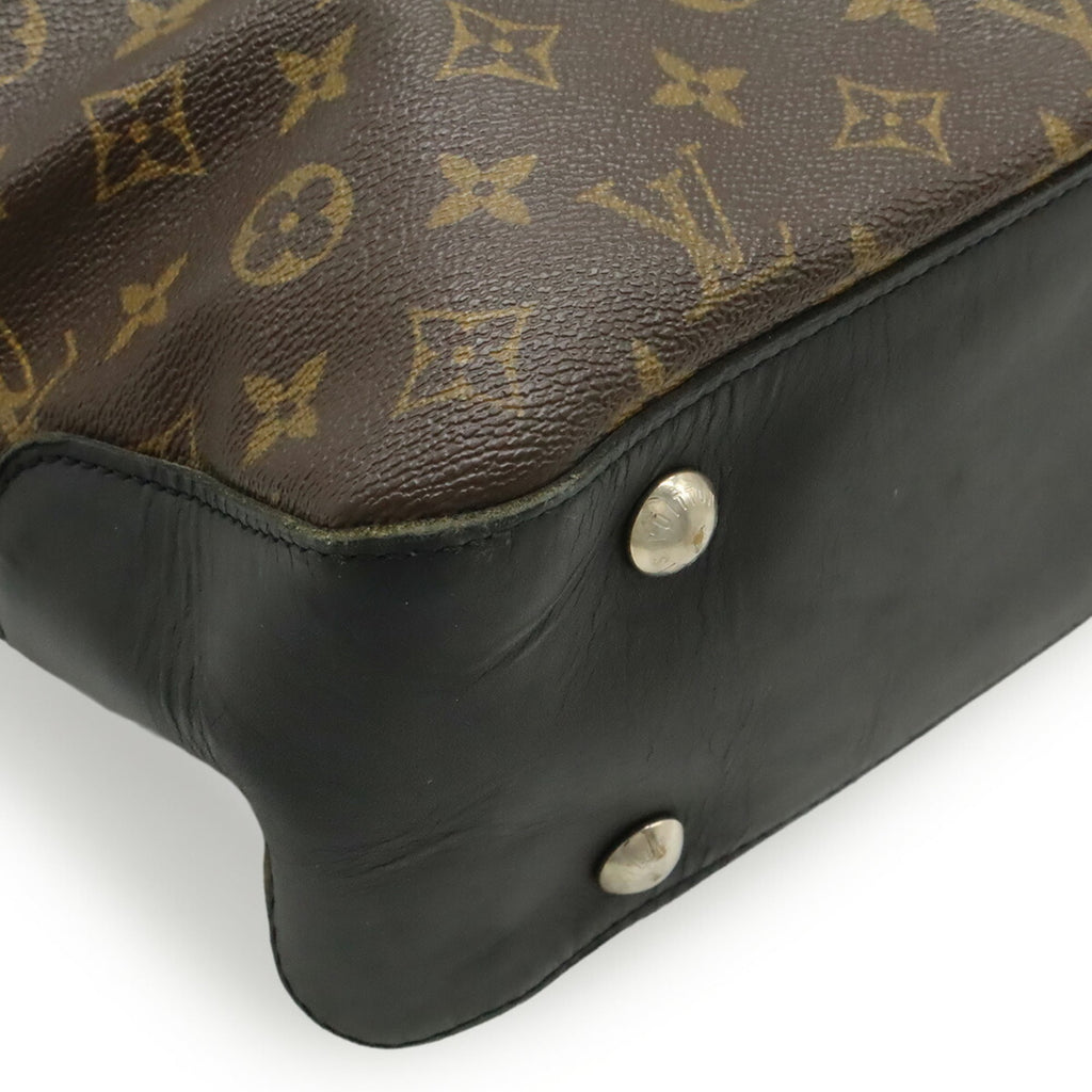 Louis Vuitton Black Brown Monogram Macassar Monogram Pvc Coated Canvas Leather Shoulder Bag Tote Bag