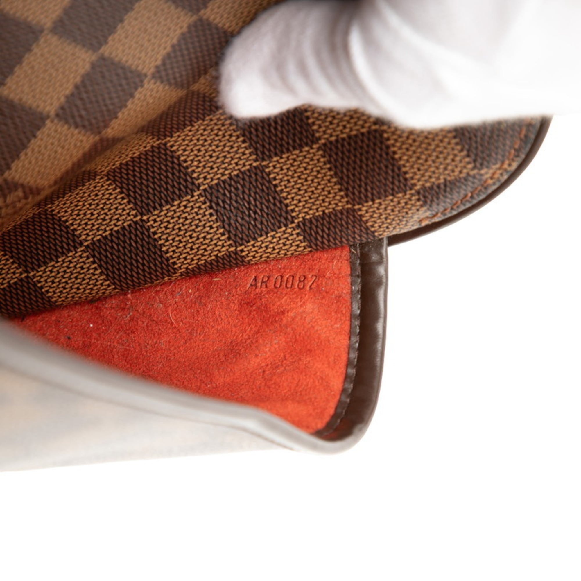 Louis Vuitton Brown Damier Canvas Leather Handbag