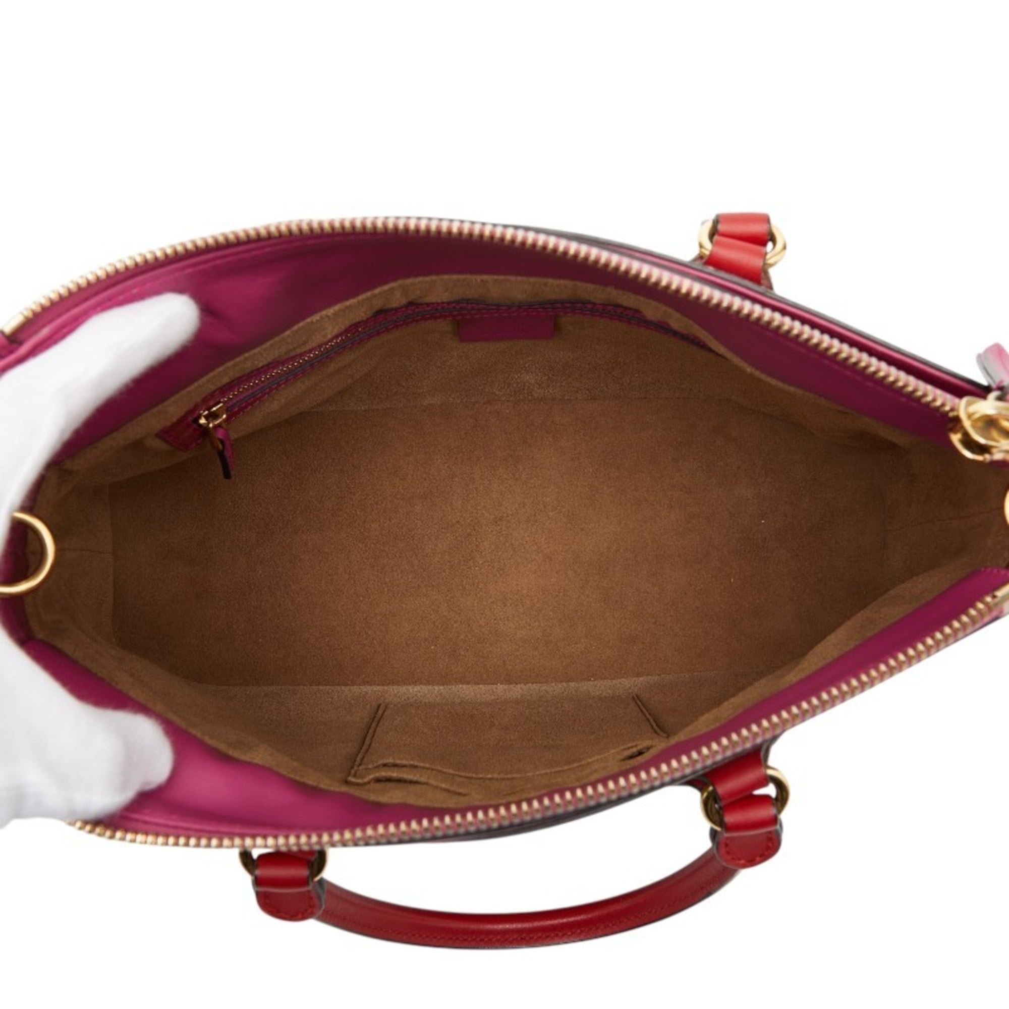 Gucci Beige Pink Red Color Pvc Leather Handbag Shoulder Bag (Pre-Owned)
