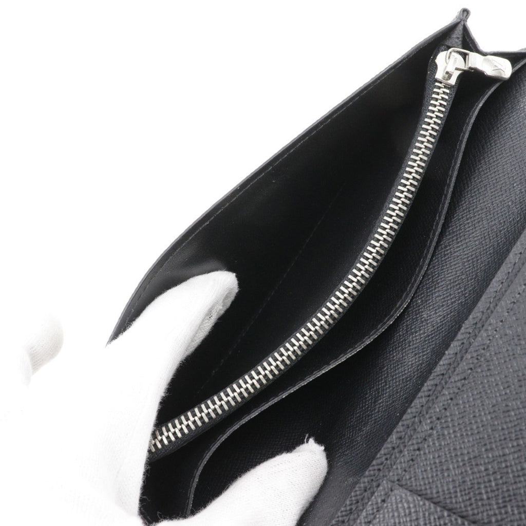Louis Vuitton Taiga Black Noir Taiga Leather Long Wallet