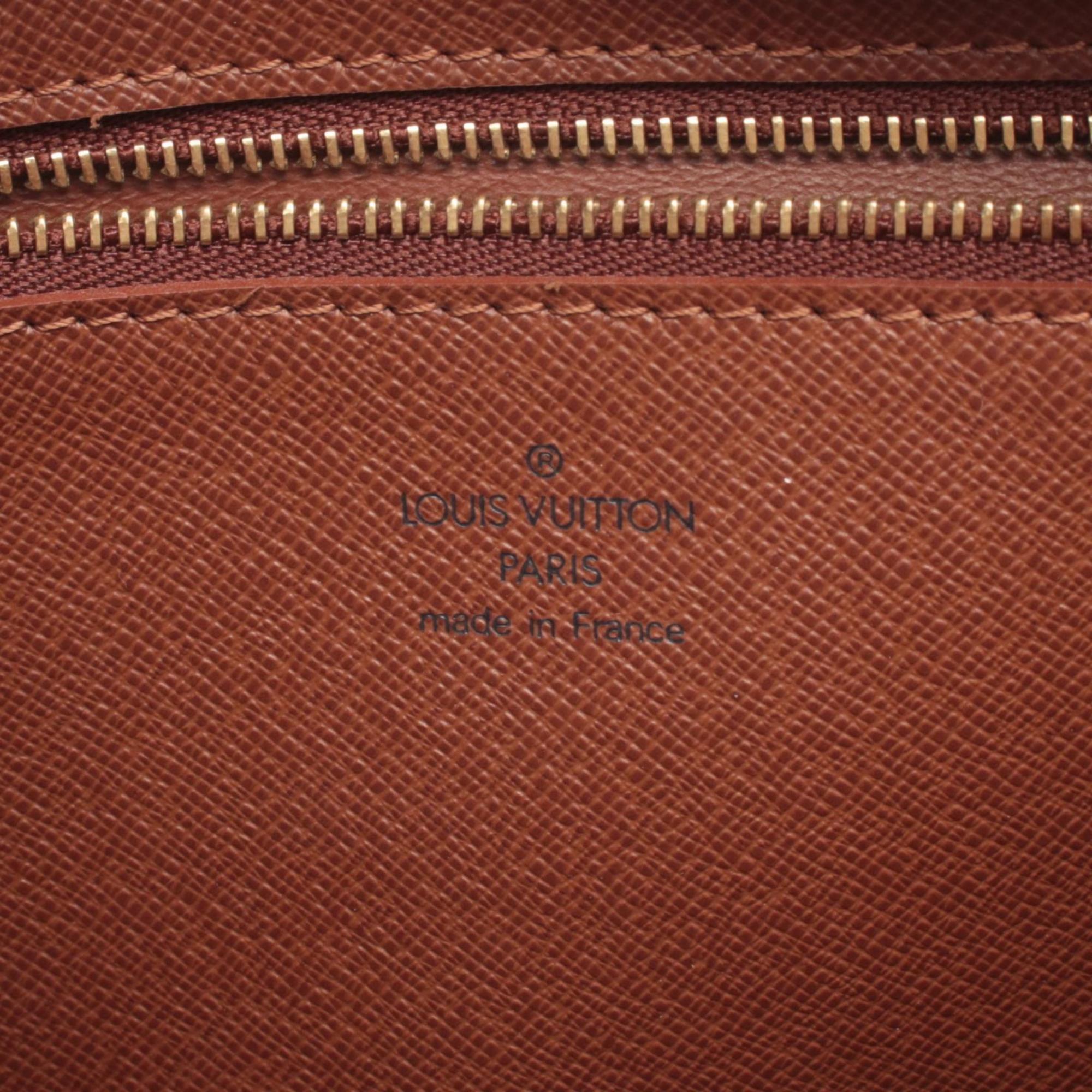 Louis Vuitton Brown Coated Canvas Leather Handbag Shoulder Bag