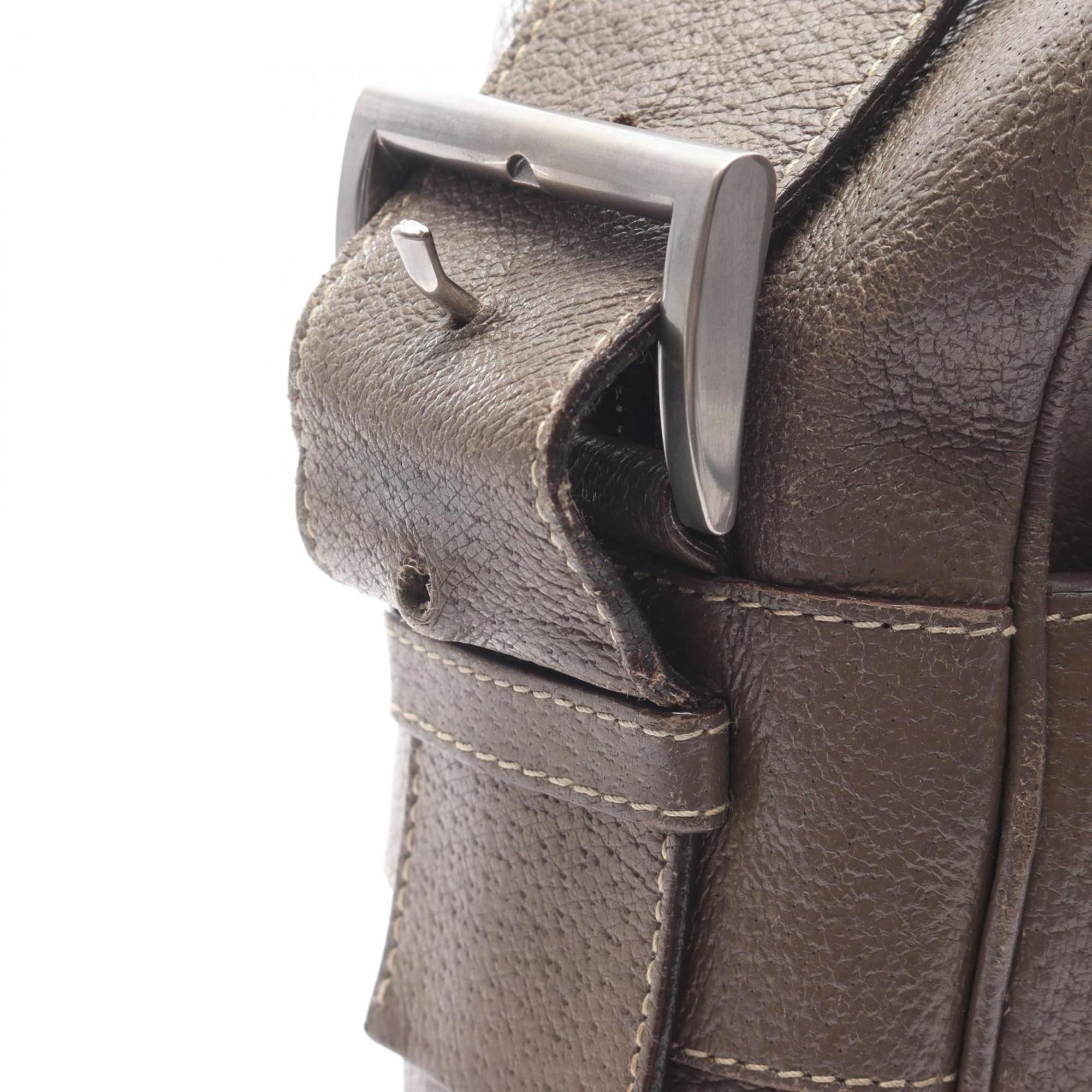 Prada Brown Leather Shoulder Bag