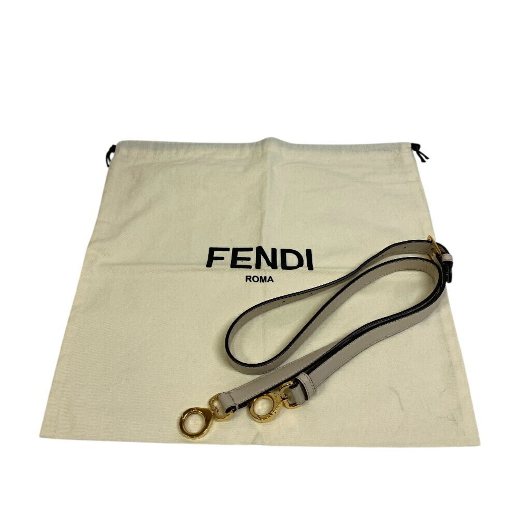 Fendi Beige Leather Handbag Shoulder Bag
