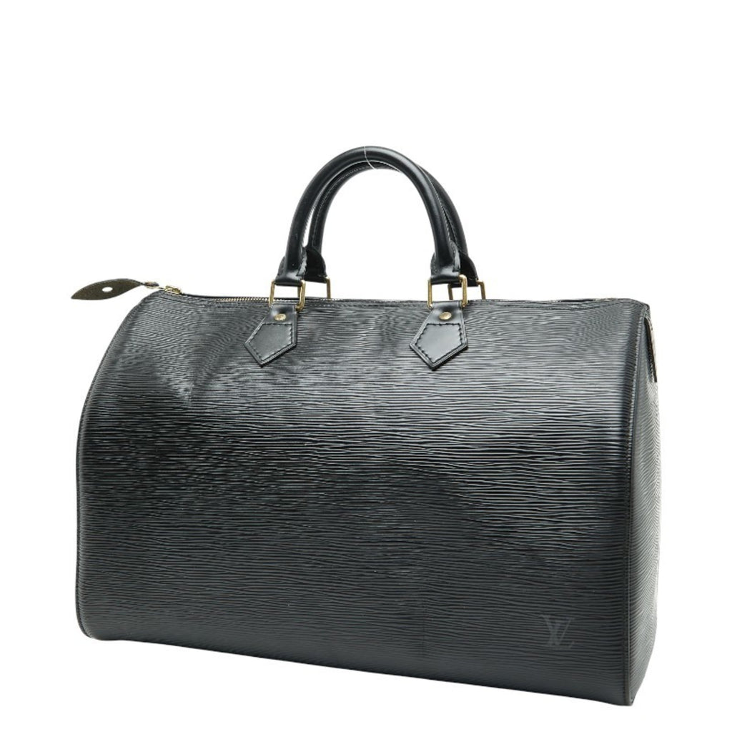 Louis Vuitton Black Noir Leather Boston Bag Handbag