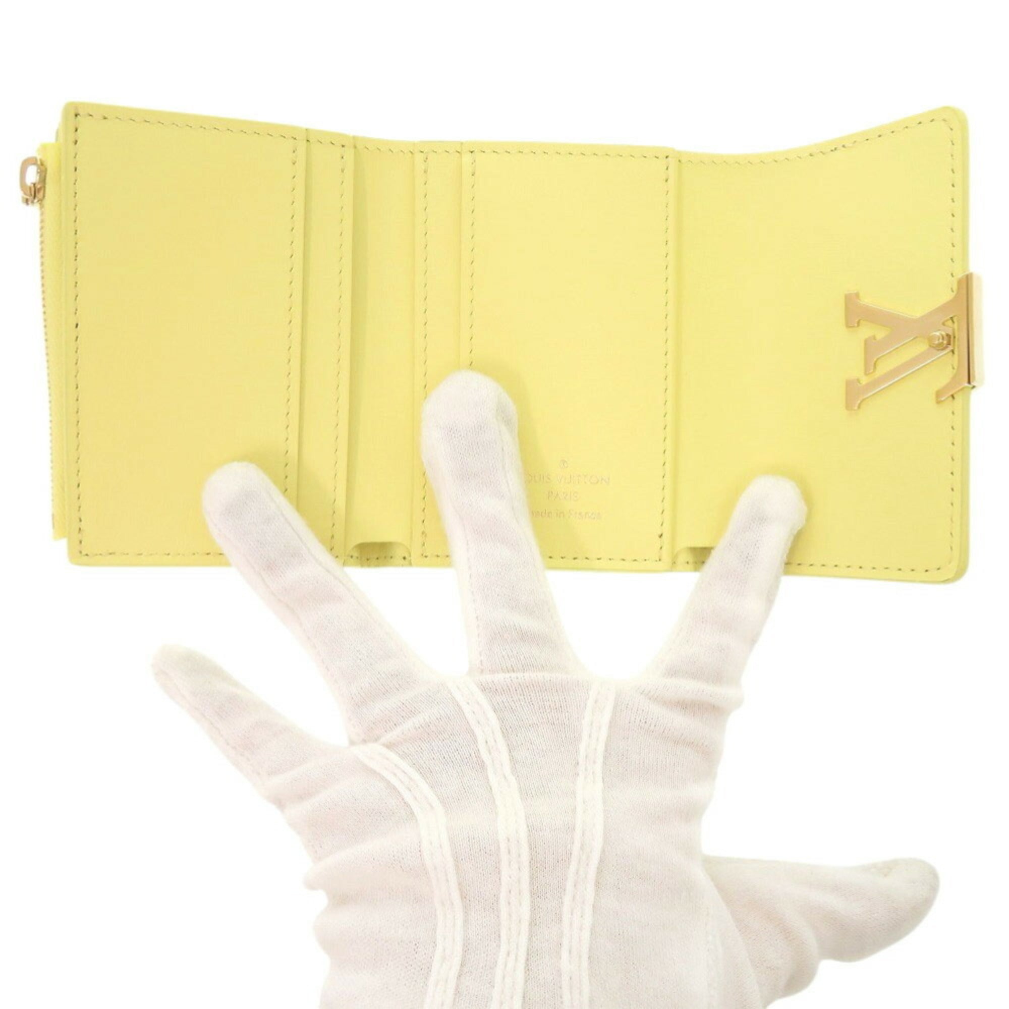 Louis Vuitton Yellow Leather Wallet (Tri-Fold)