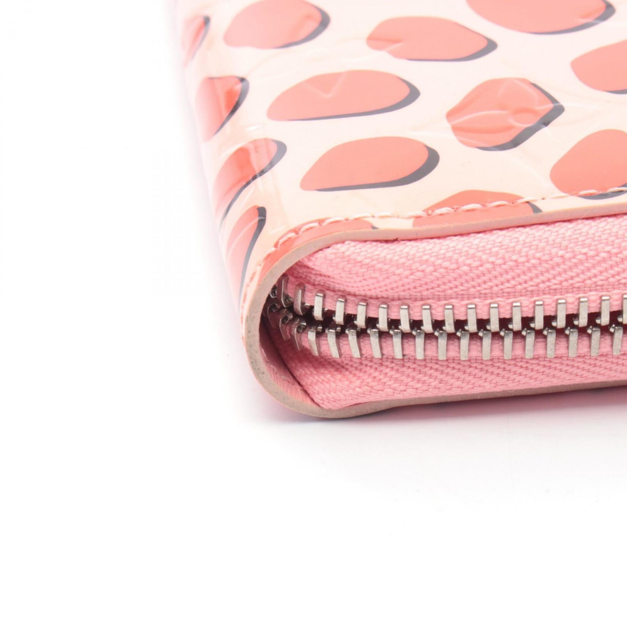 Louis Vuitton Black Pink Red Color Vernis Long Wallet