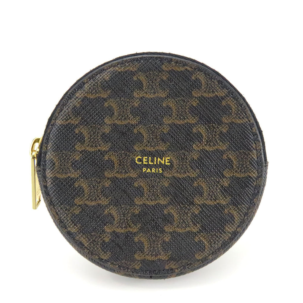 Celine Black Brown Pvc Leather Coin Purse/Coin Case