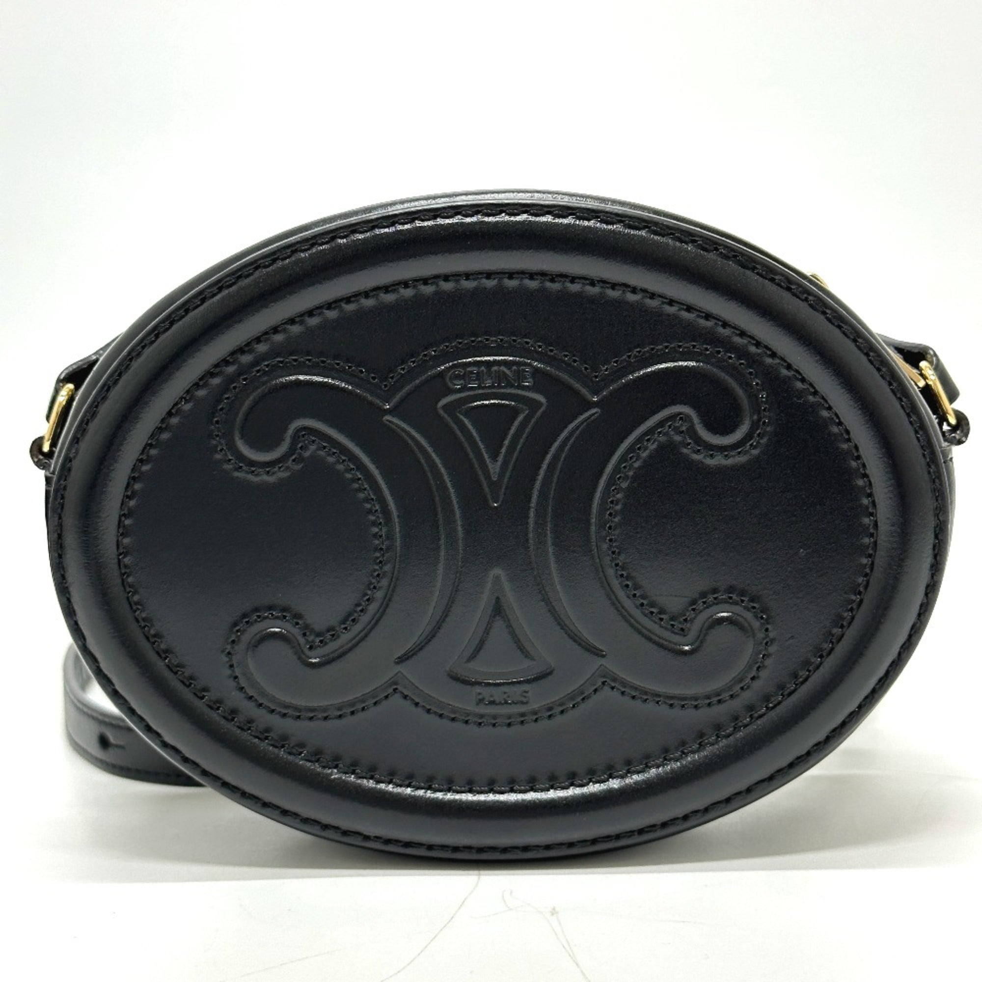 Celine Black Leather Shoulder Bag