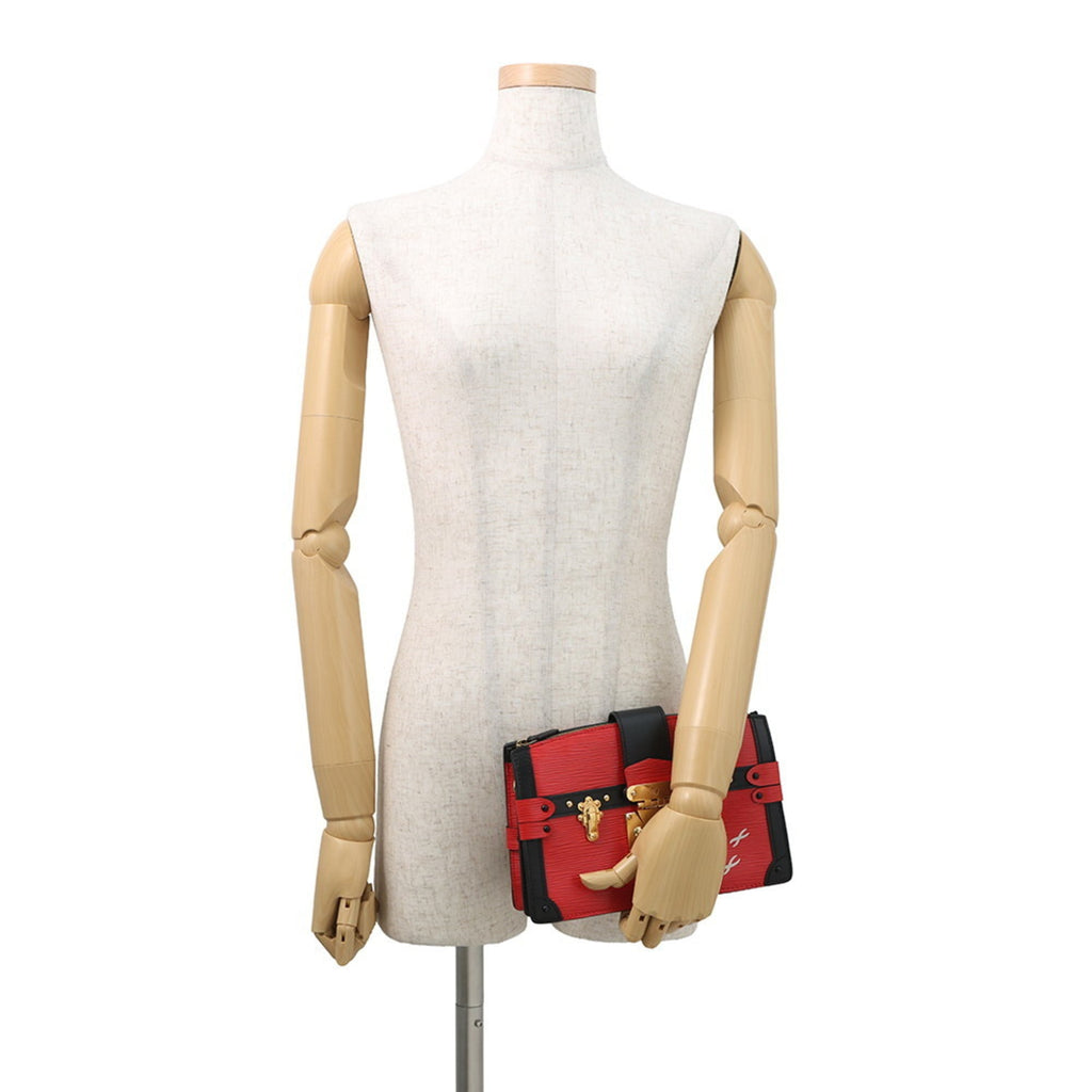 Louis Vuitton Red Color Epi Leather Clutch Bag Shoulder Bag