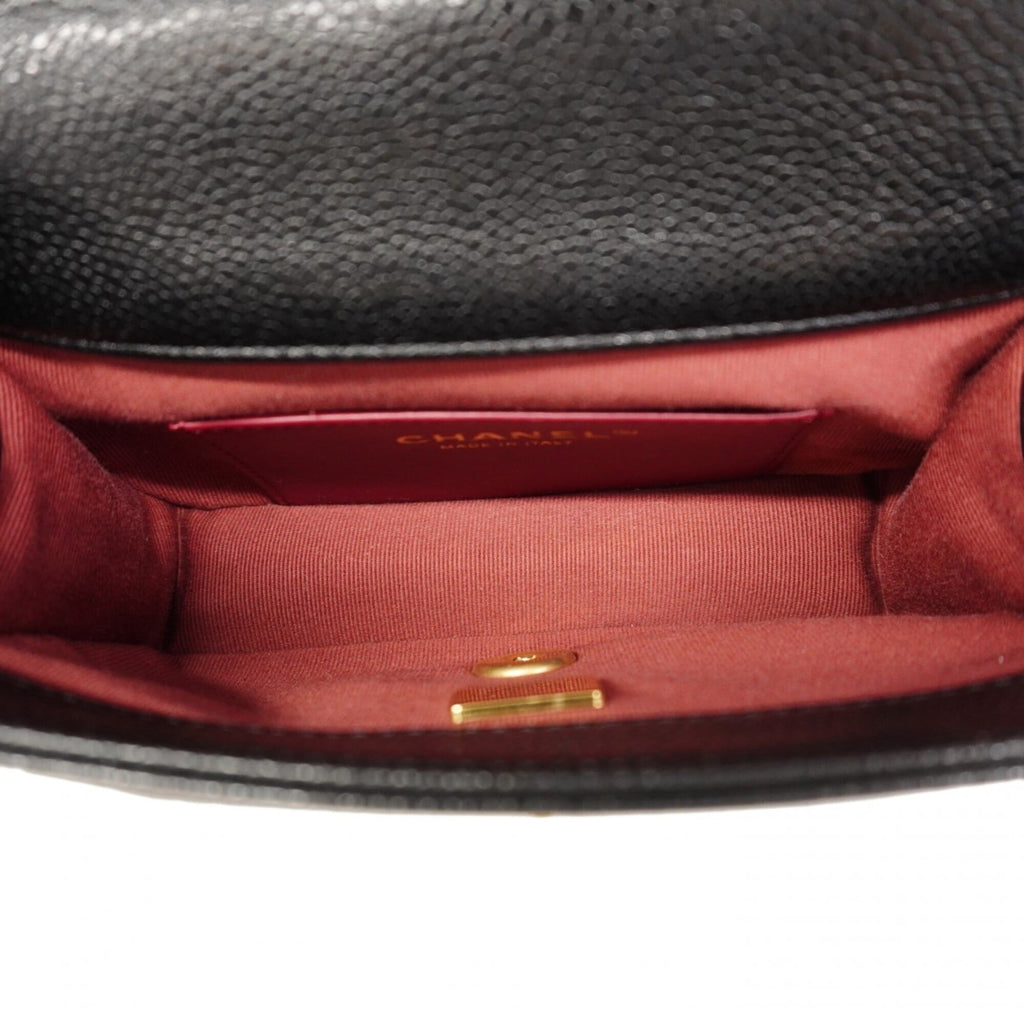 Chanel Black Grained Calfskin Shoulder Bag