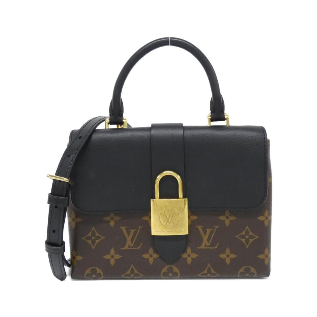 Louis Vuitton Monogram Black Marron Coated Canvas Leather Handbag