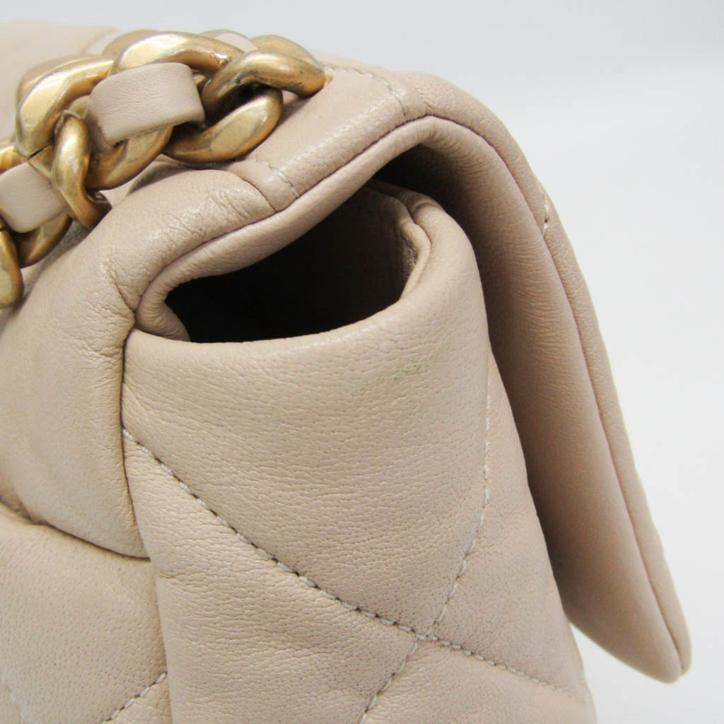 Chanel Light Beige Leather Shoulder Bag