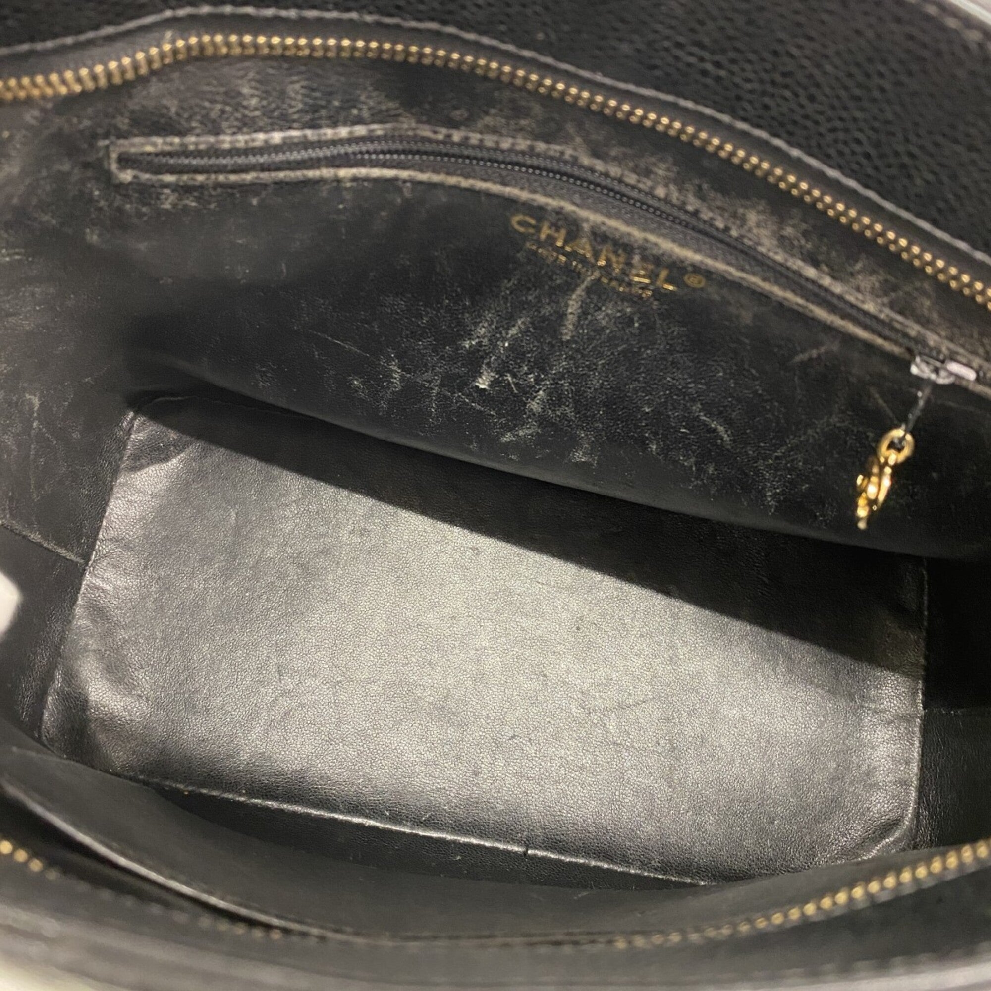 Chanel Black Grained Calfskin Tote Bag