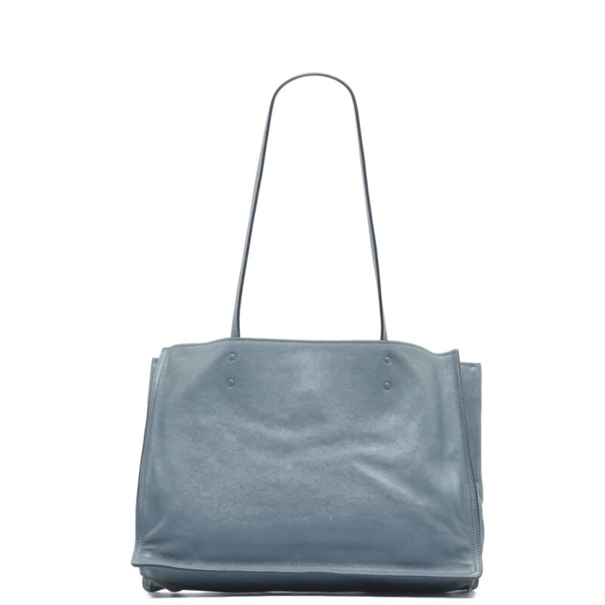 Prada Blue Light Blue Gray Leather Shoulder Bag Tote Bag