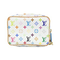 Louis Vuitton Multi-Color White Coated Canvas Handbag Pouch