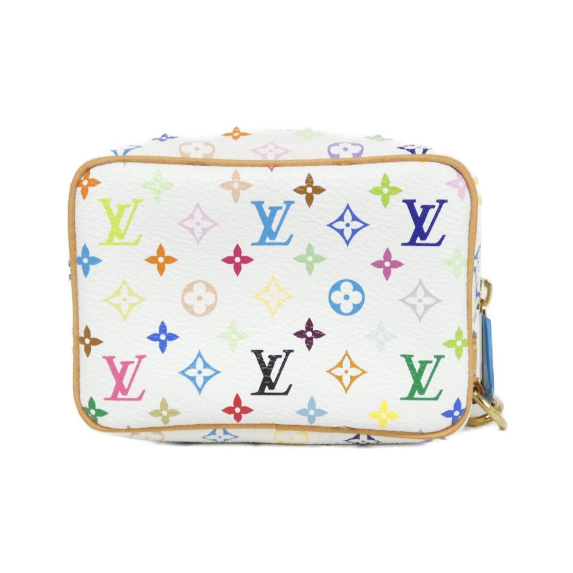 Louis Vuitton Multi-Color White Coated Canvas Handbag Pouch