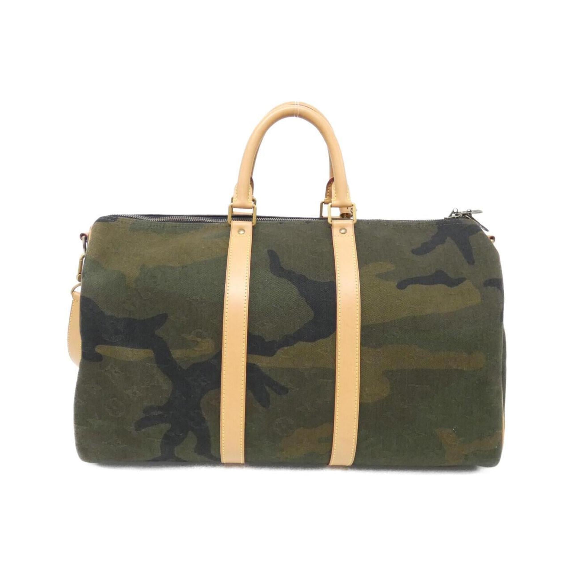 Louis Vuitton Camouflage Green Canvas Boston Bag
