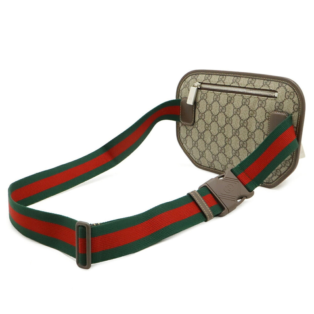 Gucci Beige Brown Green Red Color Gg Supreme Pouch Sling Bag (Pre-Owned)