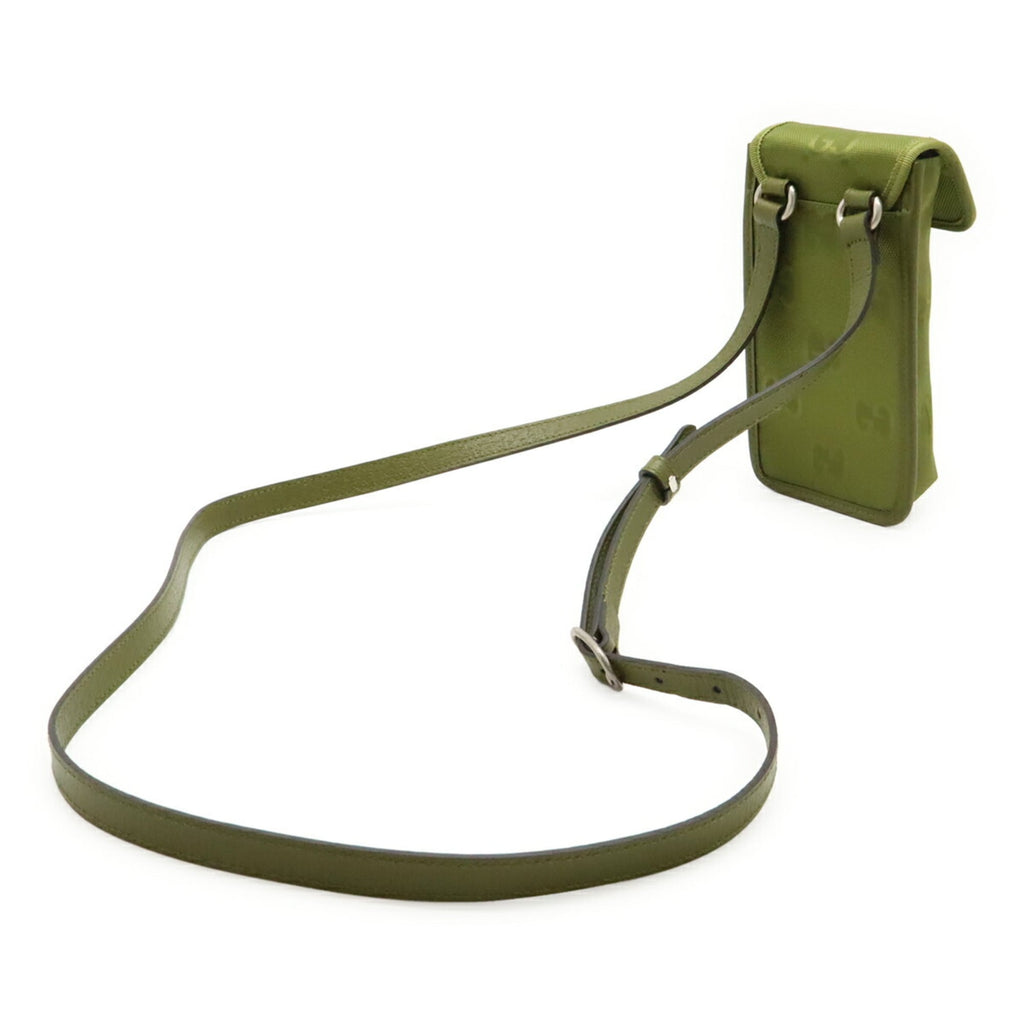 Gucci Green Khaki Nylon Canvas Leather Shoulder Bag (Pre-Owned)