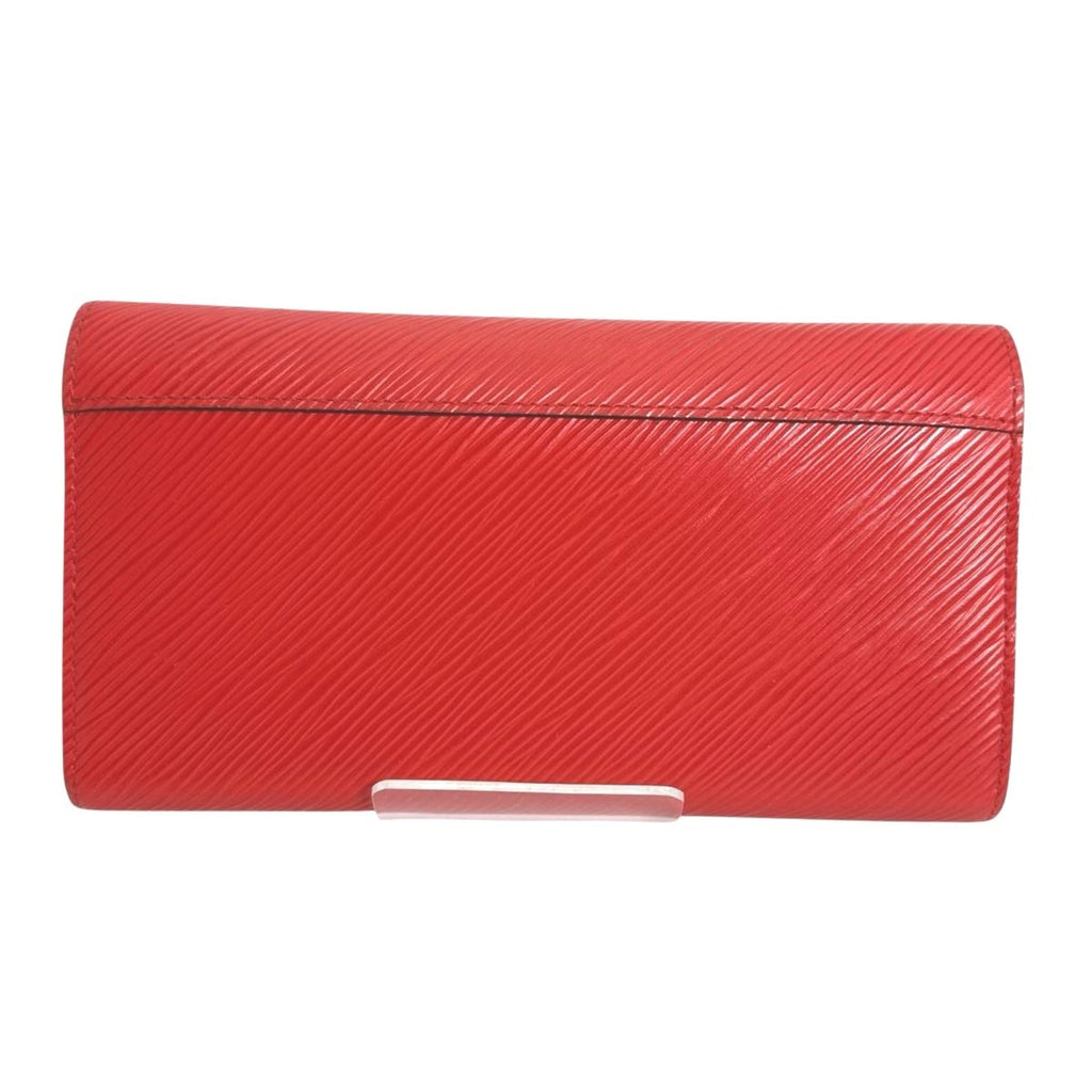 Louis Vuitton Coquelicots Red Color Epi Leather Long Wallet (Tri-Fold)