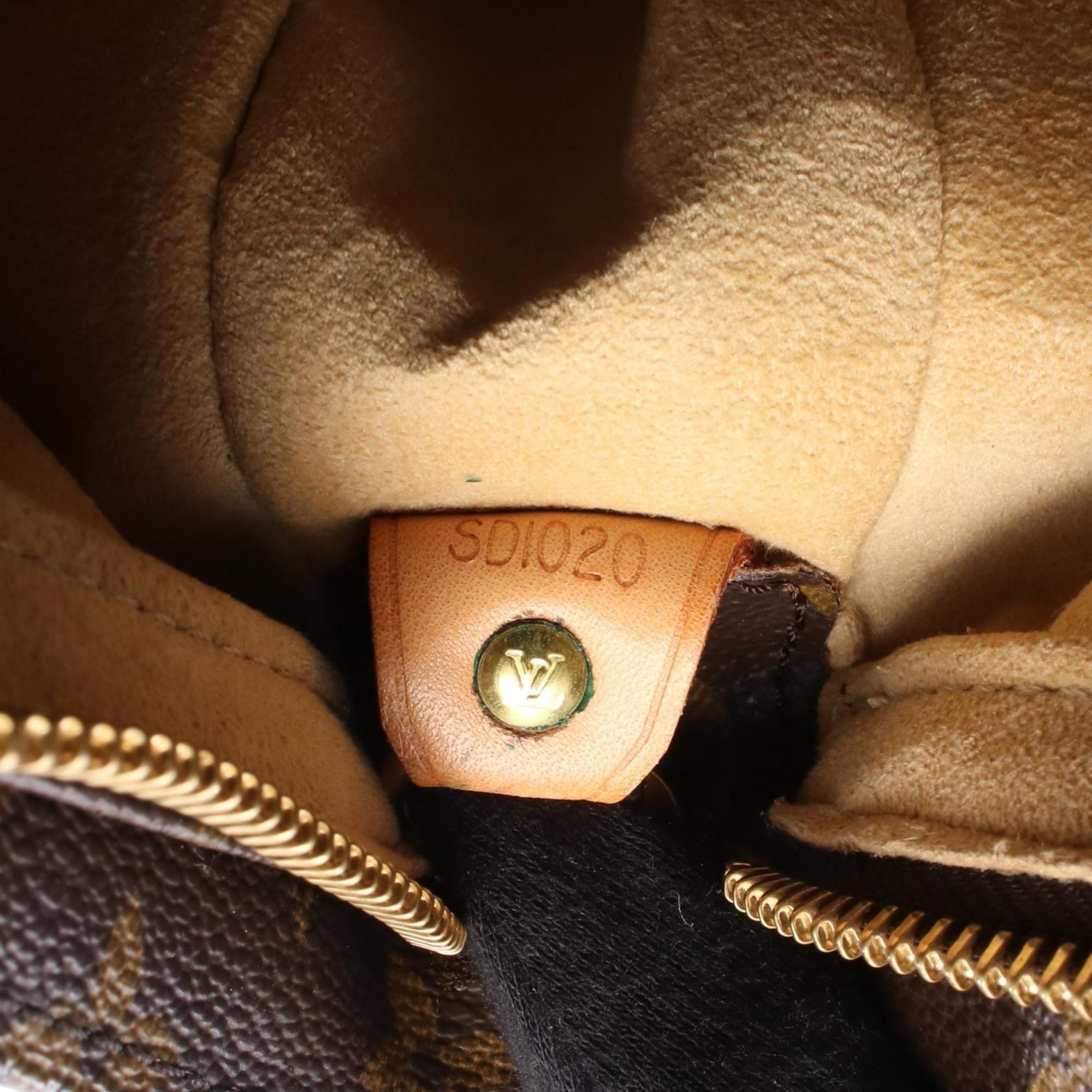 Louis Vuitton Brown Coated Canvas Leather Shoulder Bag